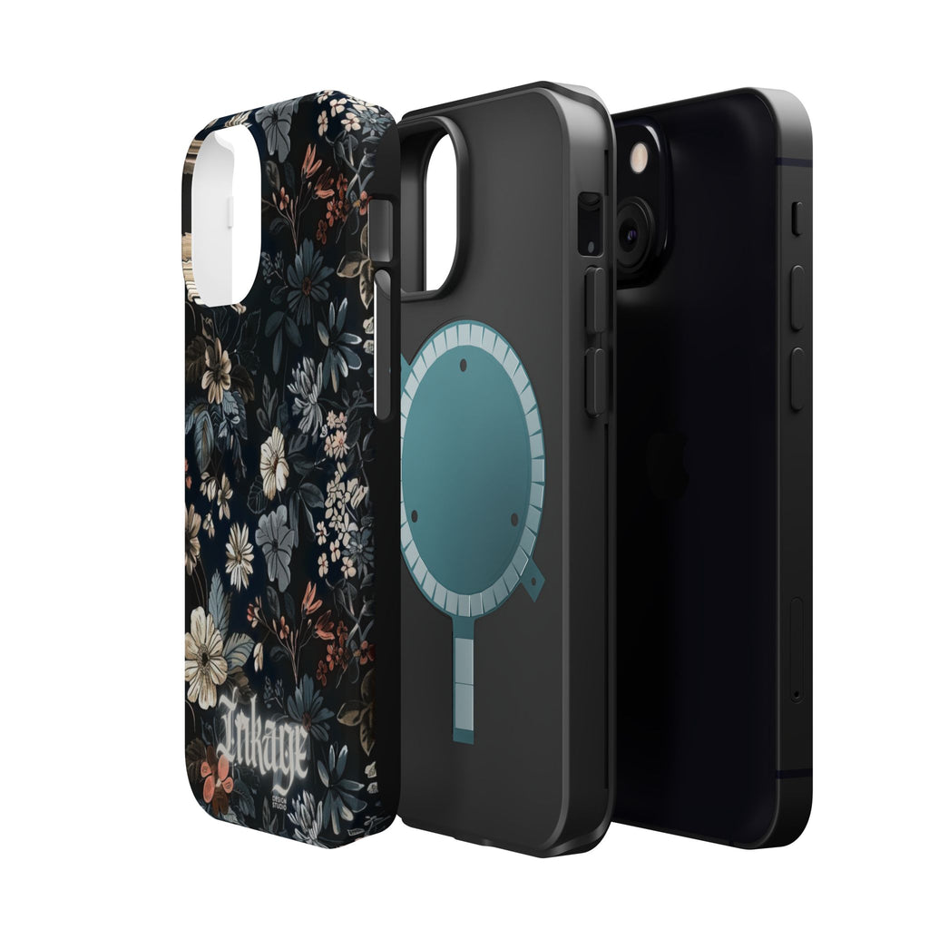 Black Florals Magnetic Phone Cases (Minimal)