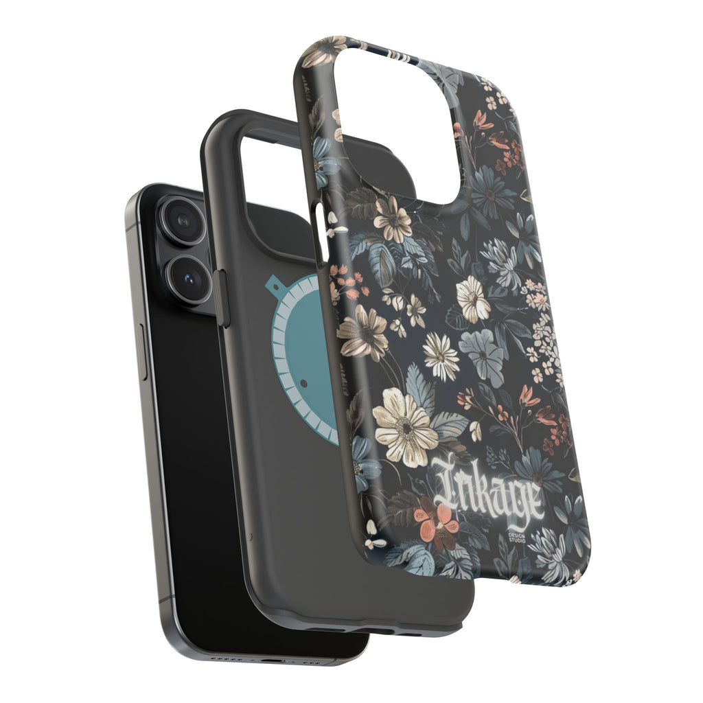 Black Florals Magnetic Phone Cases (Minimal)