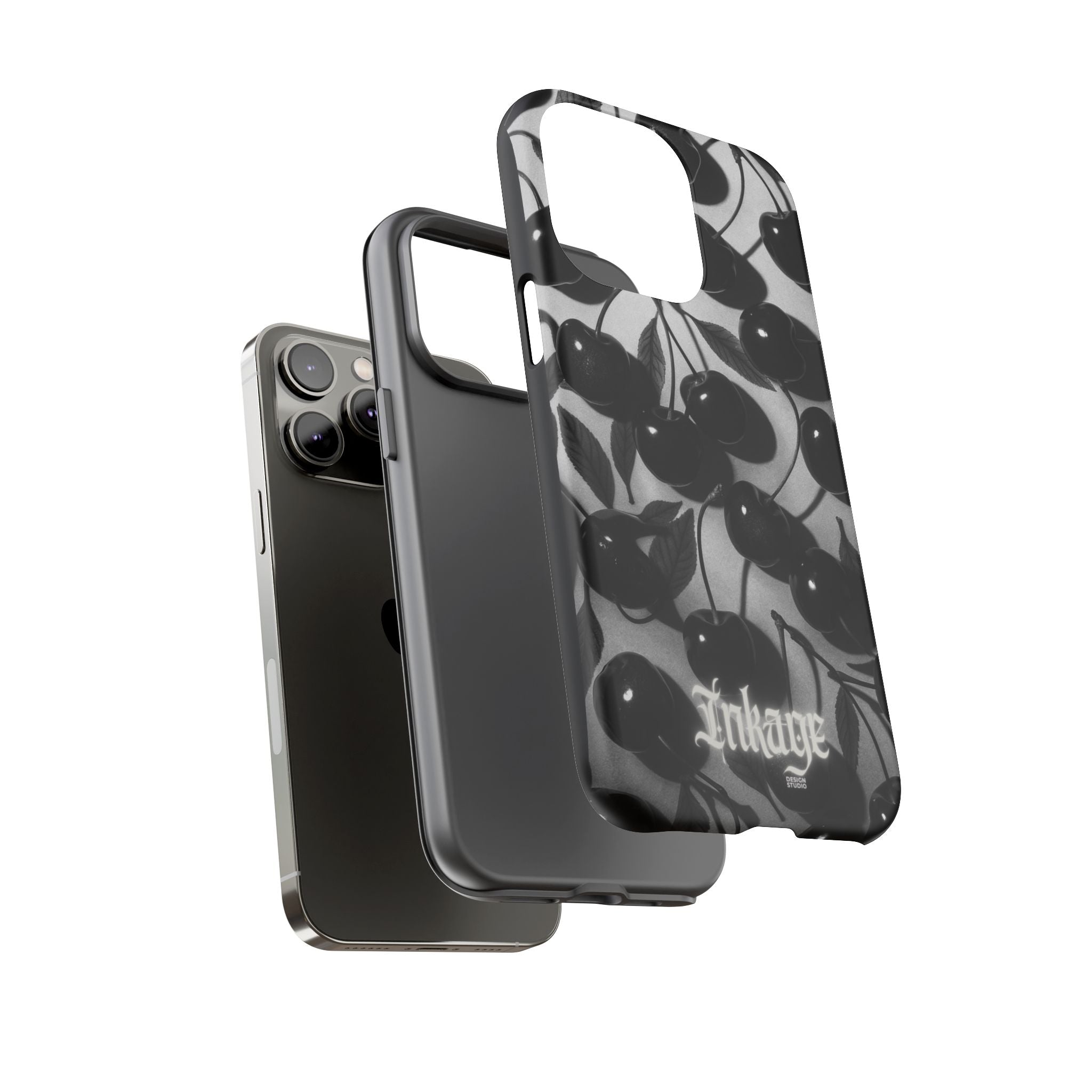 Black Cherry Print Tough Phone Cases (Minimal)