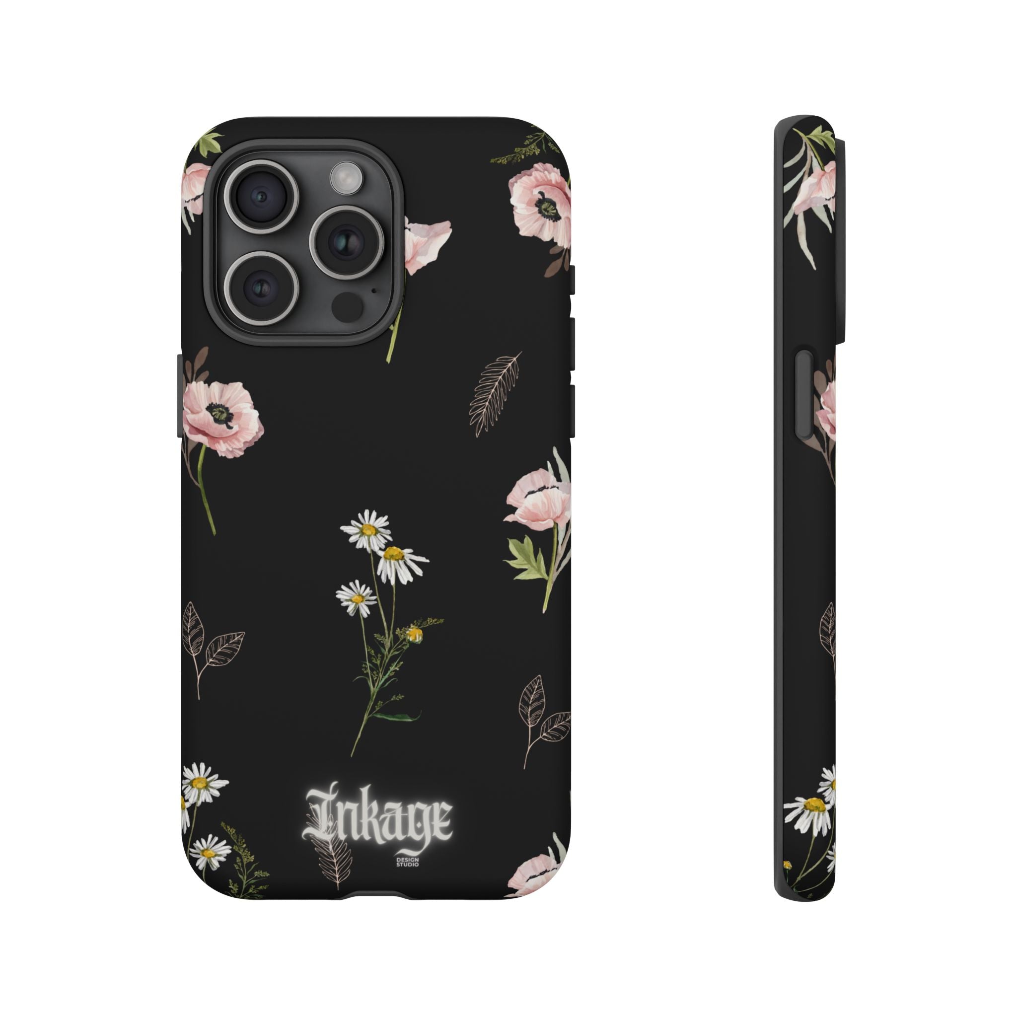 Elegant Black Florals Tough Phone Cases (Minimal)