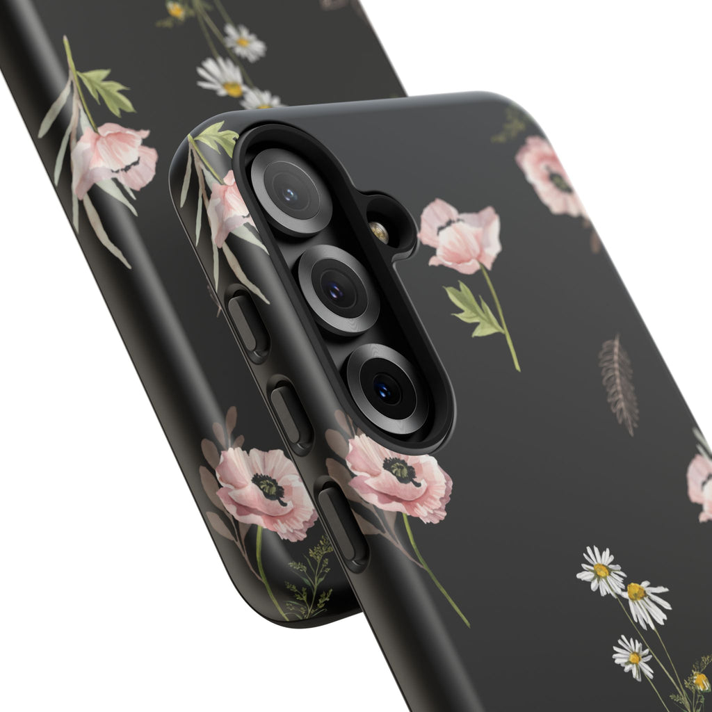 Elegant Black Florals Tough Phone Cases (Minimal)