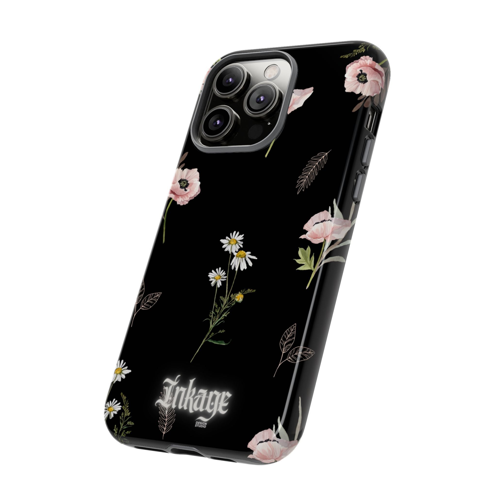 Elegant Black Florals Tough Phone Cases (Minimal)