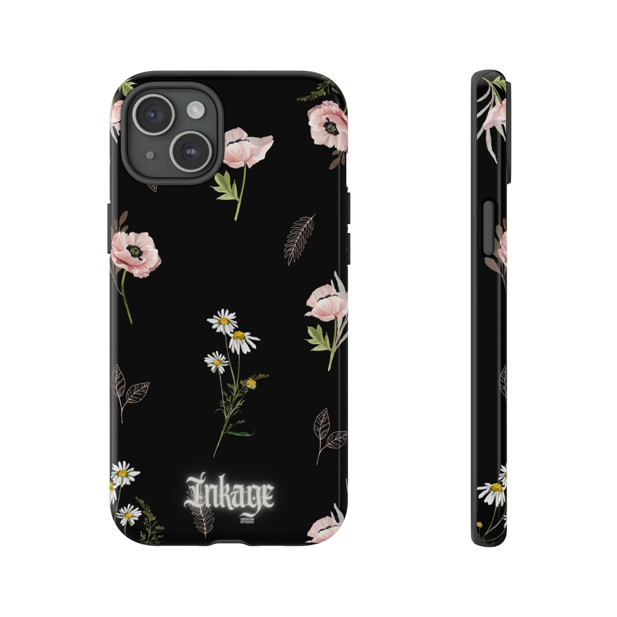 Elegant Black Florals Tough Phone Cases (Minimal)