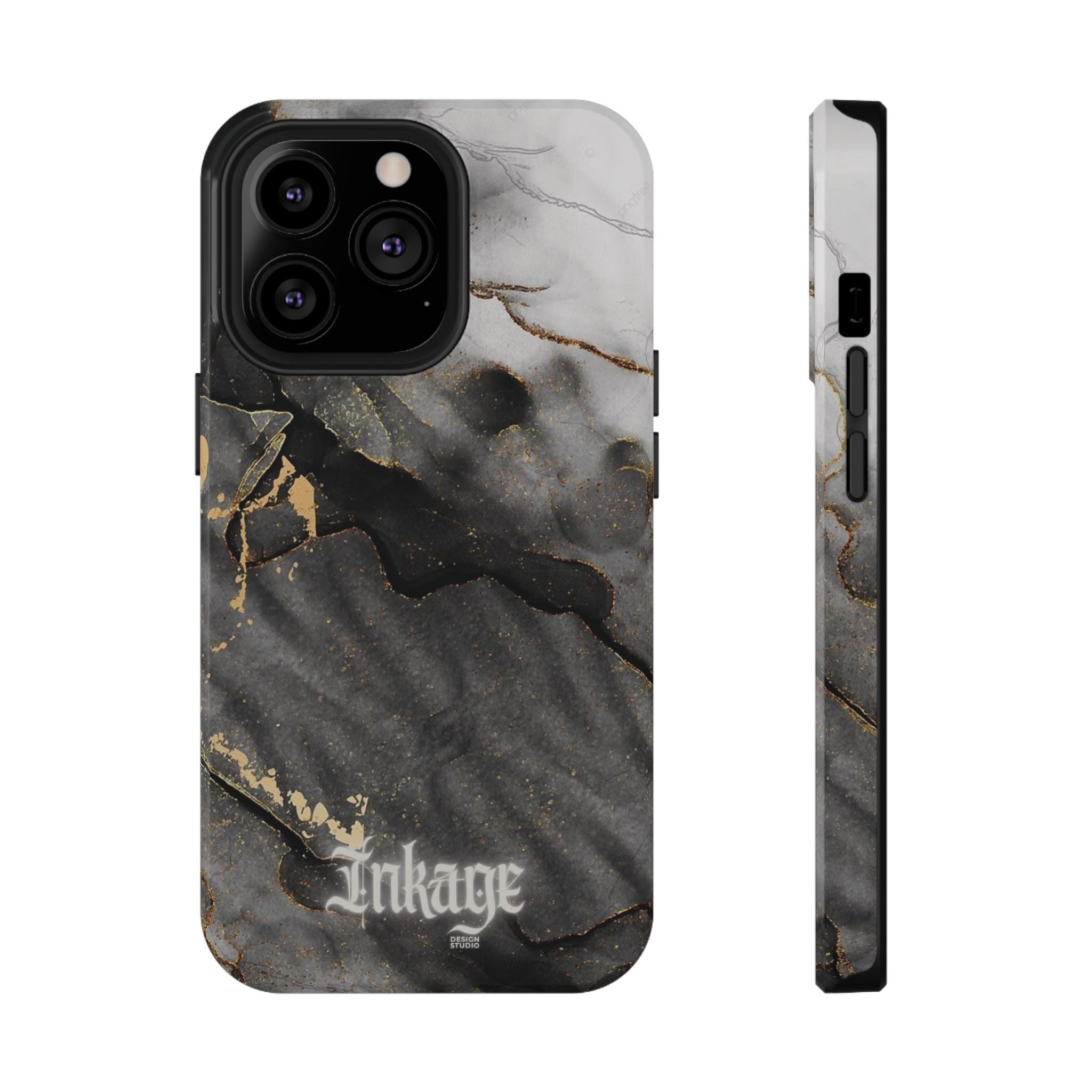 White Noir Marble Gold Foil Magnetic Phone Cases (Minimal)
