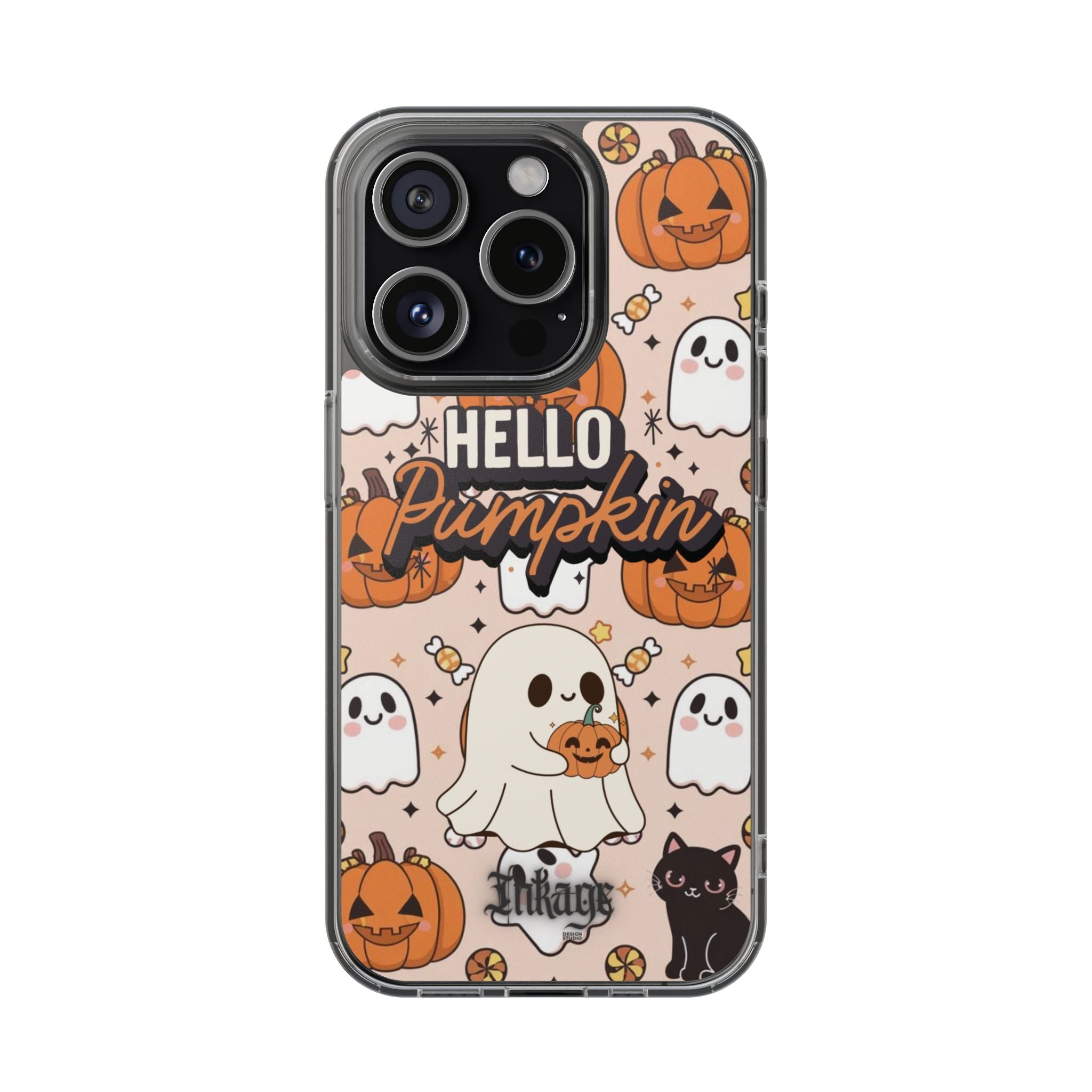 Cute Pumpkin Ghost Clear Impact Phone Case (Season)