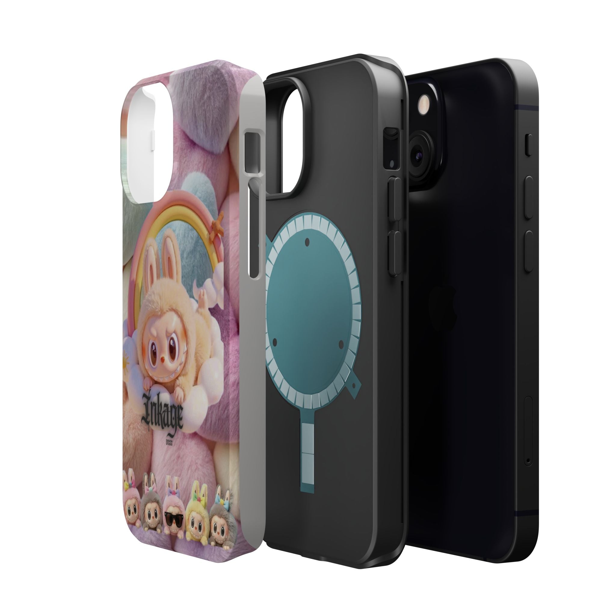 Pastel Rainbow Labubu Magnetic Phone Cases (Animation)