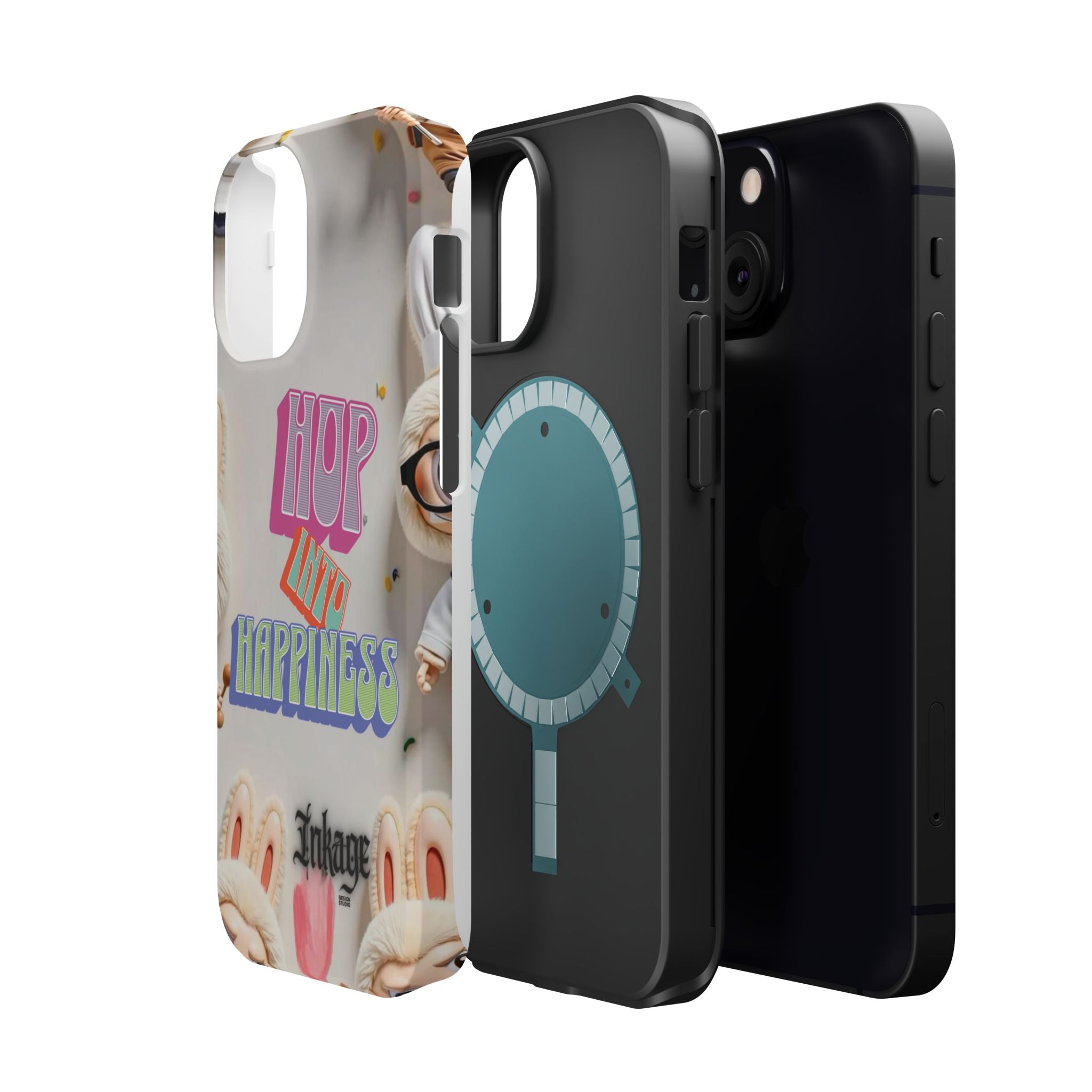 "Hop Into Happiness" Quote Magnetic Phone Case (Animation)