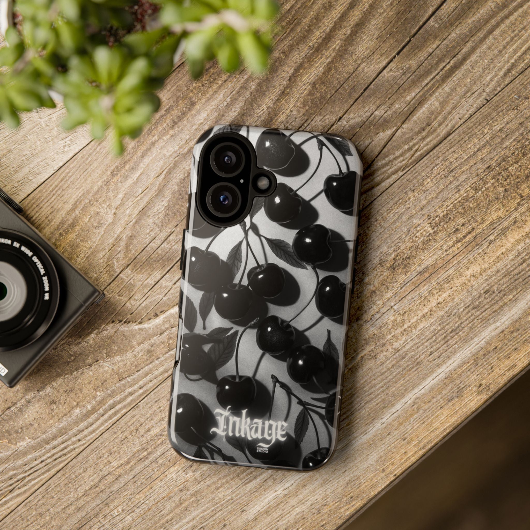 Black Cherry Print Tough Phone Cases (Minimal)