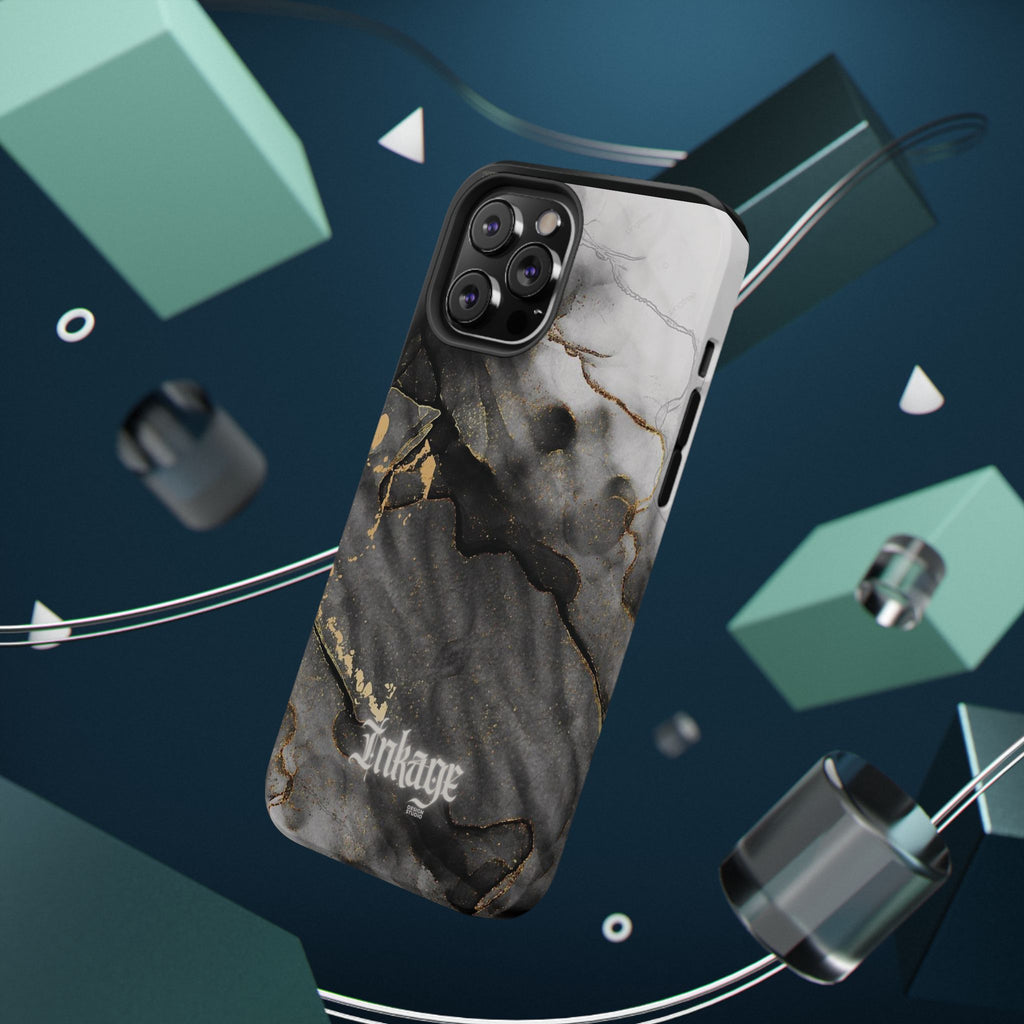 White Noir Marble Gold Foil Magnetic Phone Cases (Minimal)
