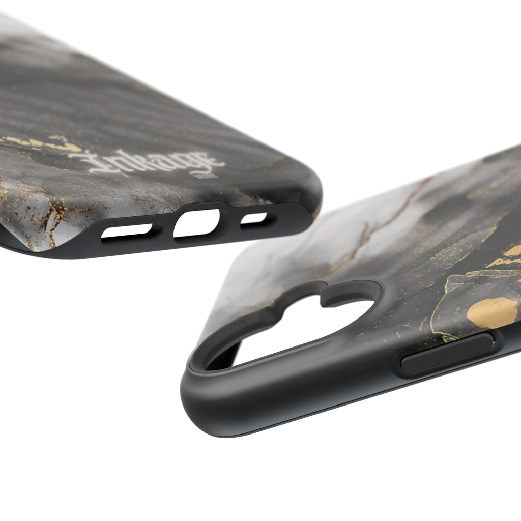 White Noir Marble Gold Foil Magnetic Phone Cases (Minimal)