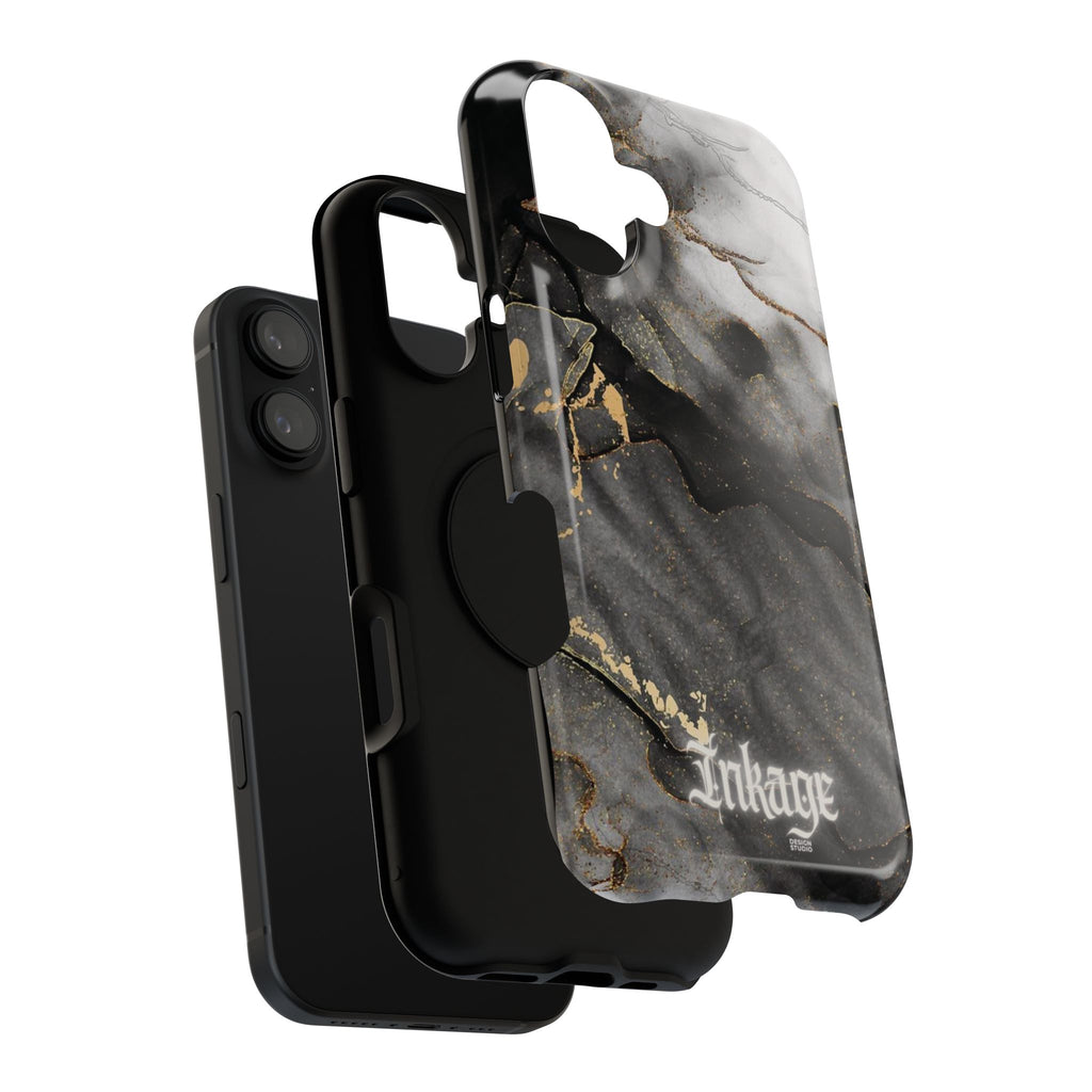 White Noir Marble Gold Foil Magnetic Phone Cases (Minimal)