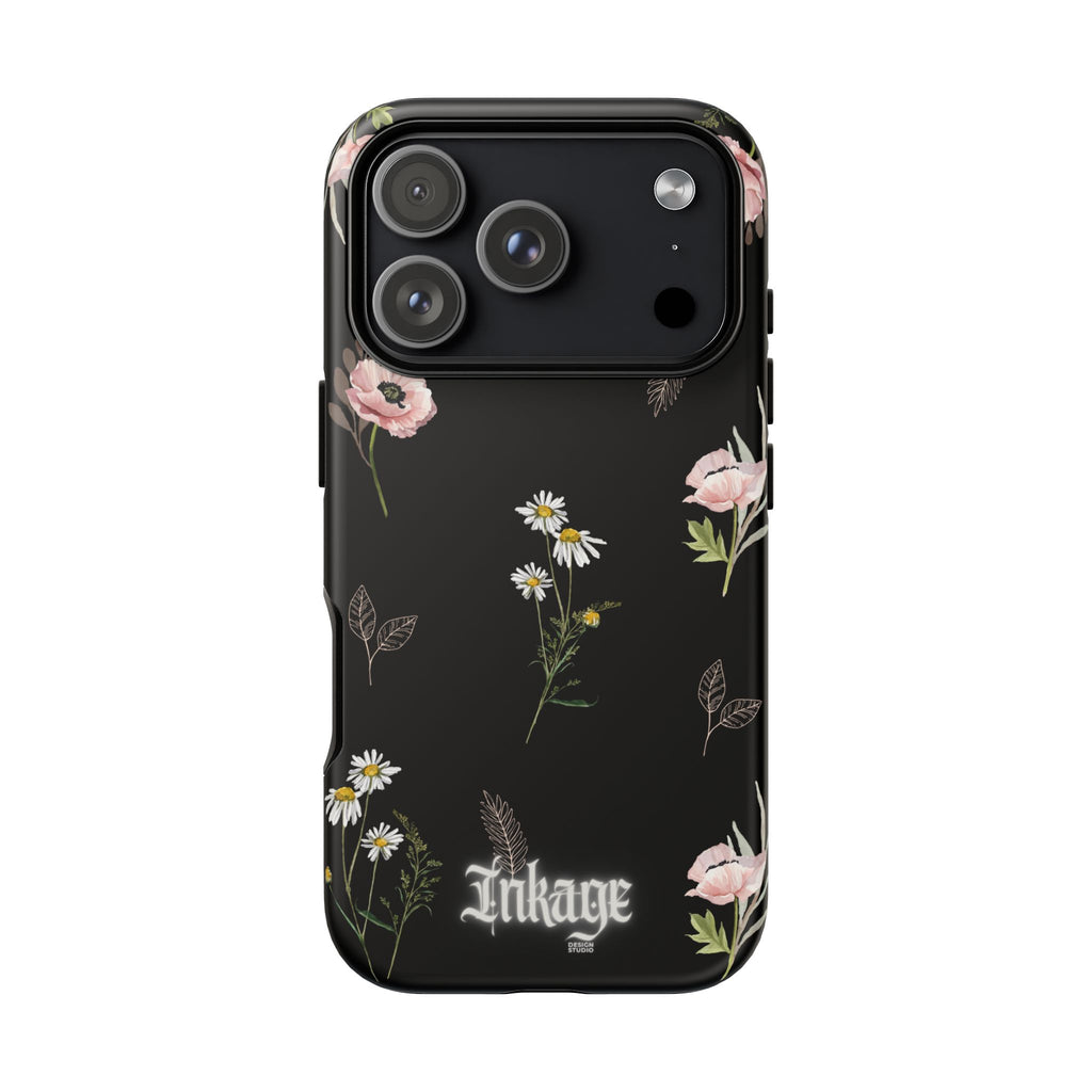 Elegant Black Floral Tough Phone Cases (Minimal)