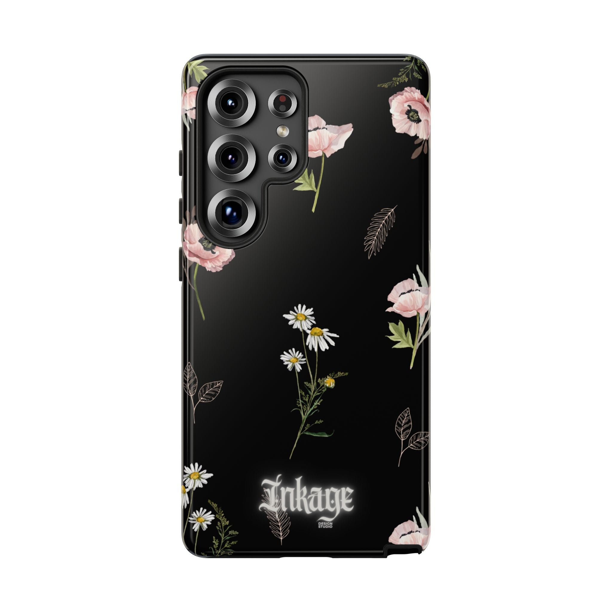 Elegant Black Florals Tough Phone Cases (Minimal)