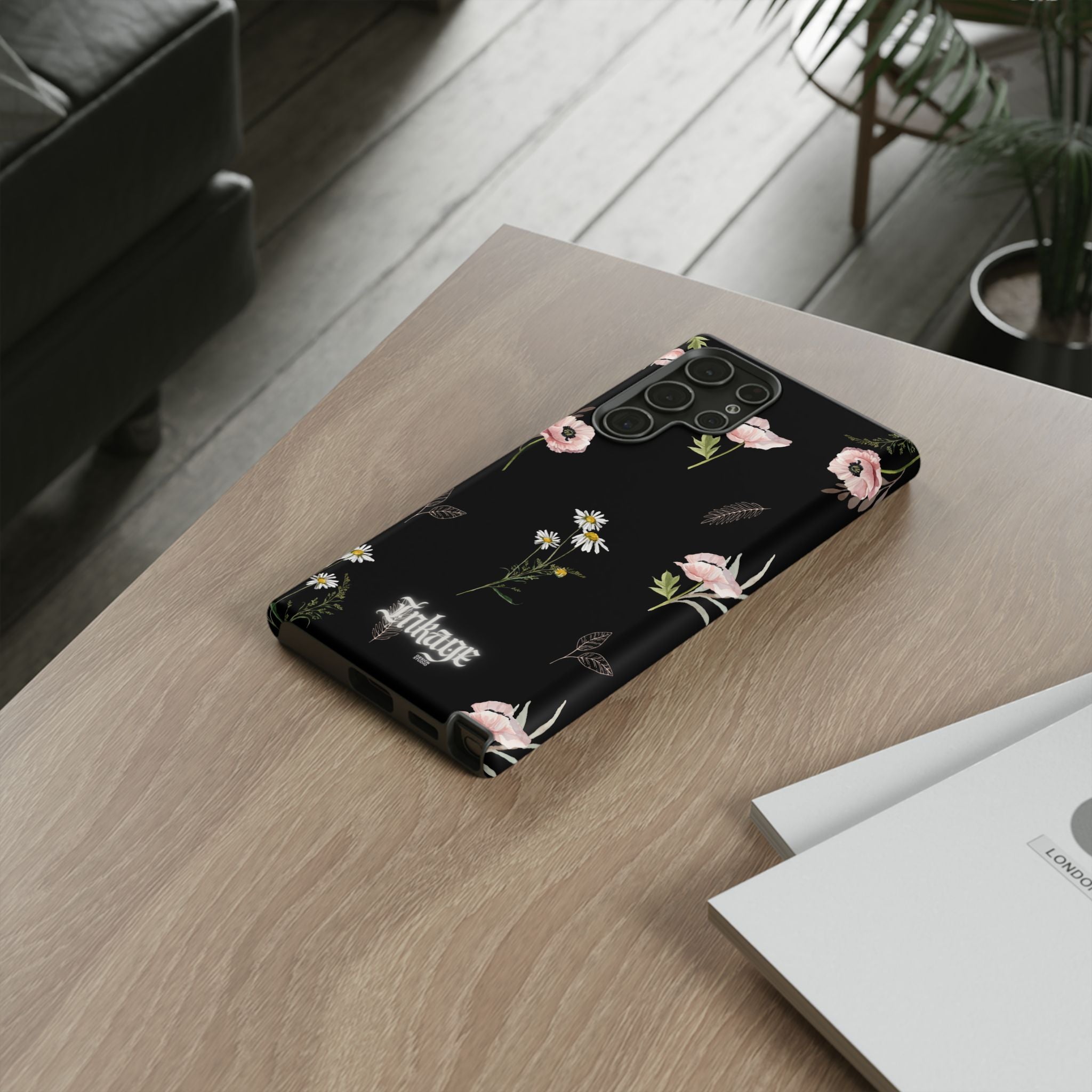Elegant Black Florals Tough Phone Cases (Minimal)