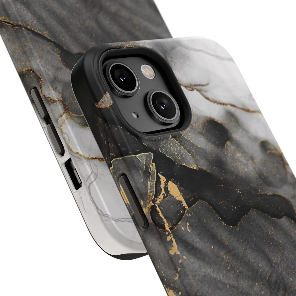 White Noir Marble Gold Foil Magnetic Phone Cases