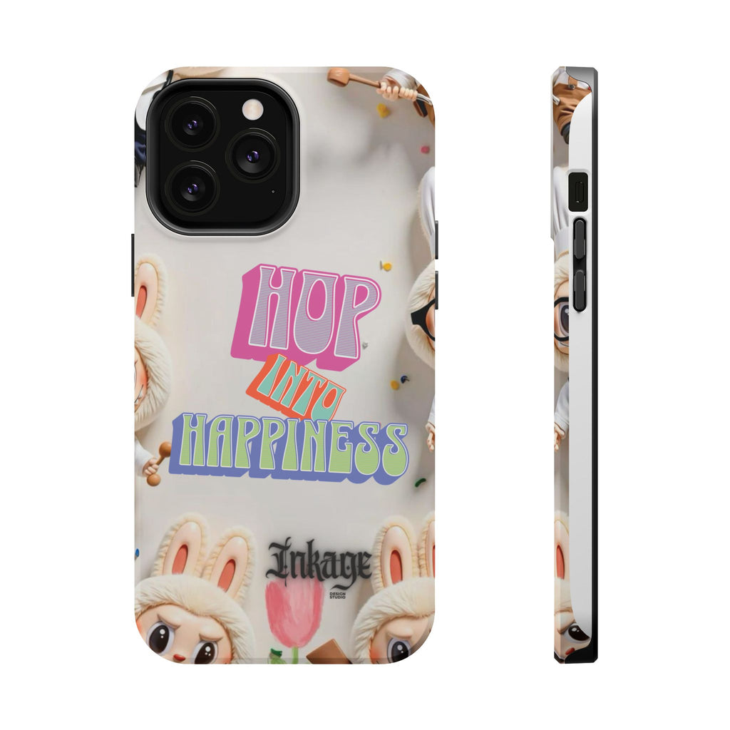 "Hop Into Happiness" Quote Magnetic Phone Case (Animation)