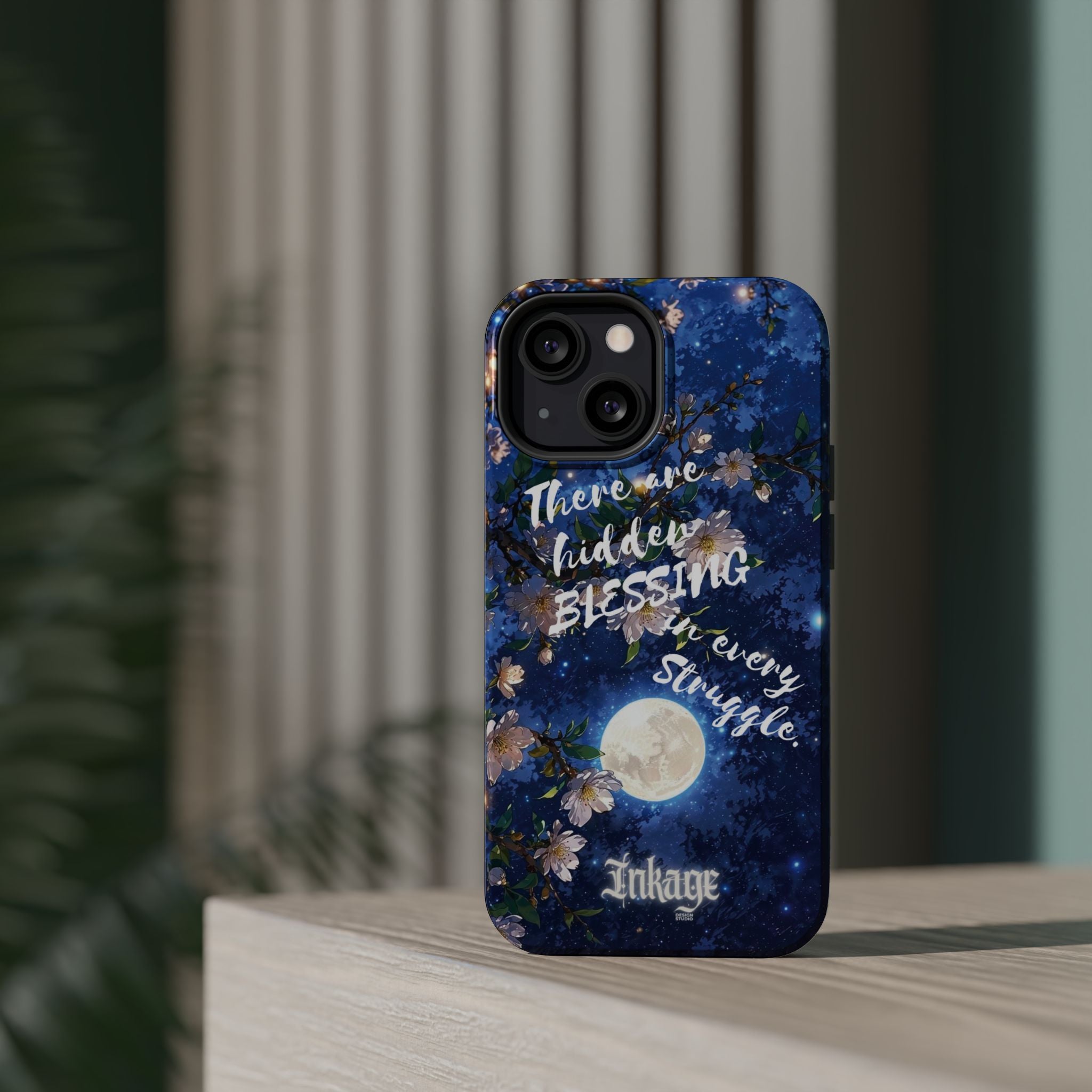 “Moonlit Blessing” Magnetic Phone Cases (Quote)
