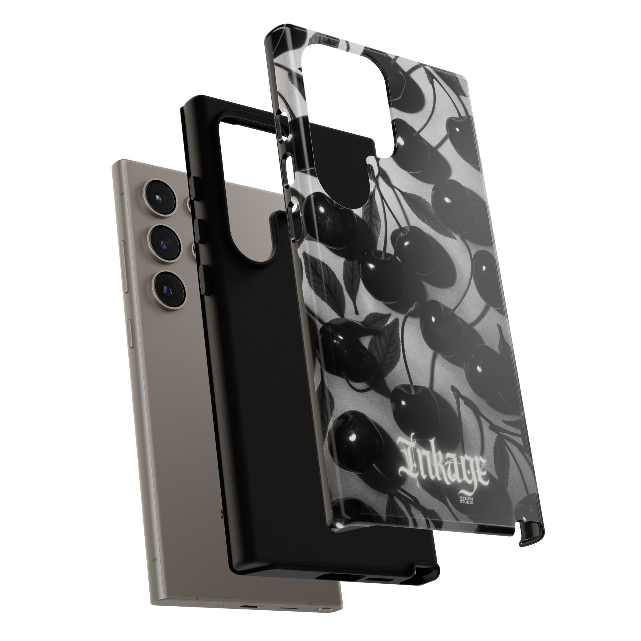 Black Cherry Print Tough Phone Cases (Minimal)