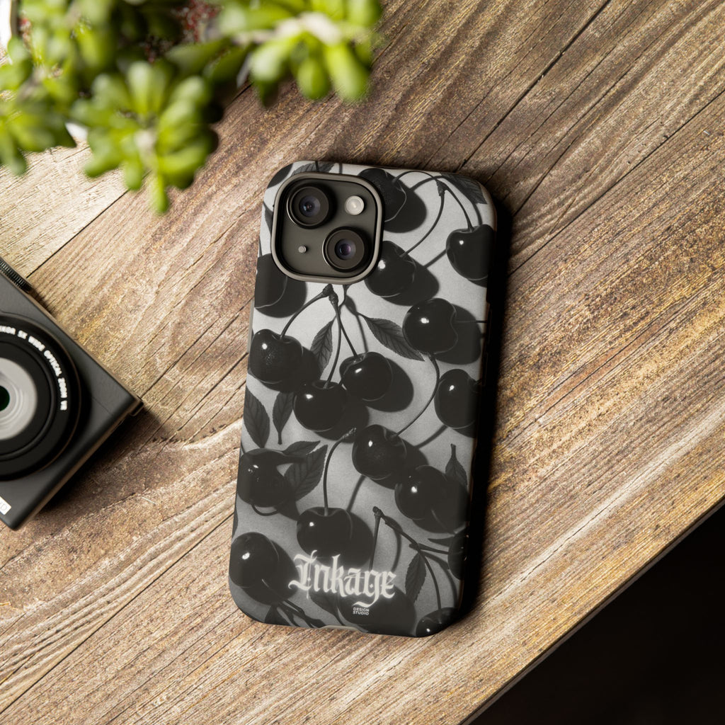 Black Cherry Print Tough Phone Cases (Minimal)
