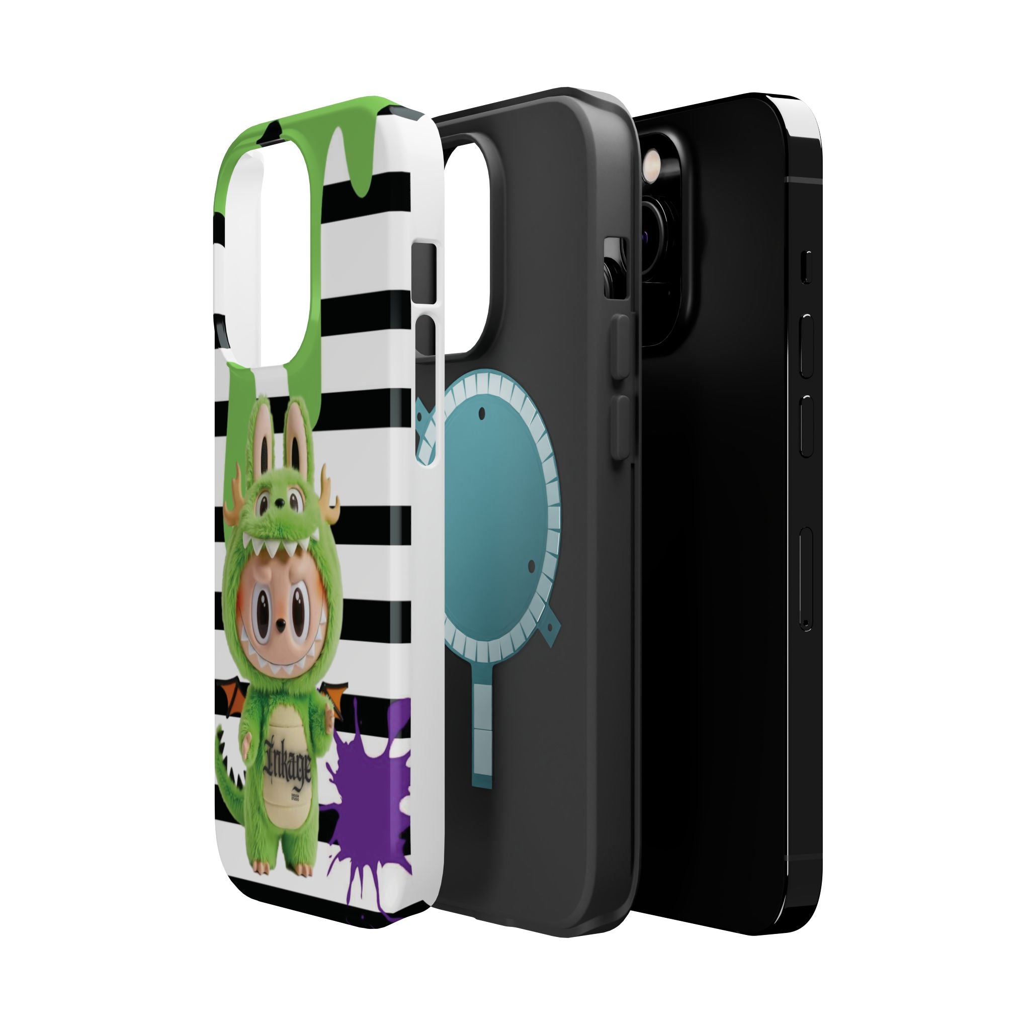 Greenie Labubu Spooky Magnetic Phone Case (Animation)