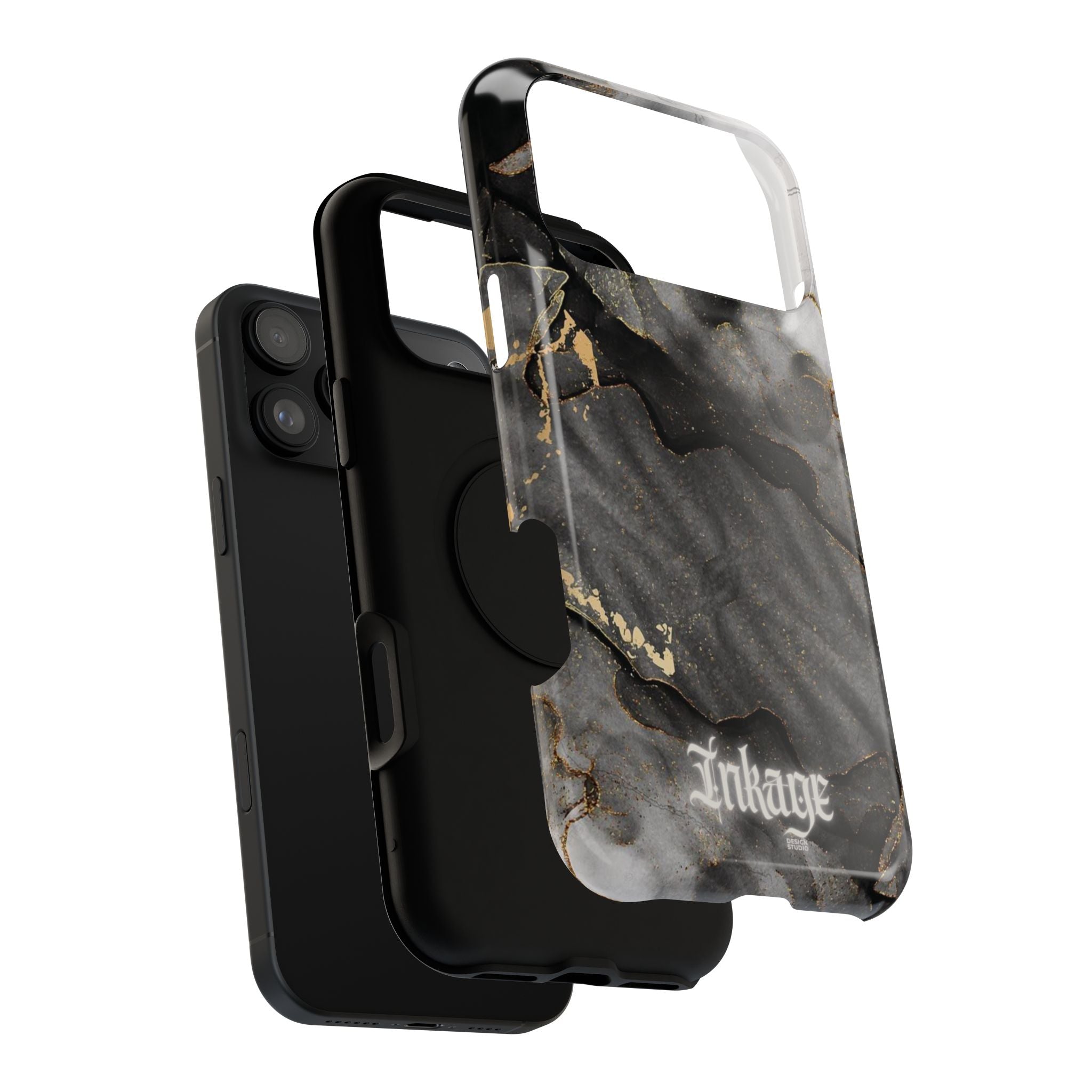 White Noir Marble Gold Foil Magnetic Phone Cases
