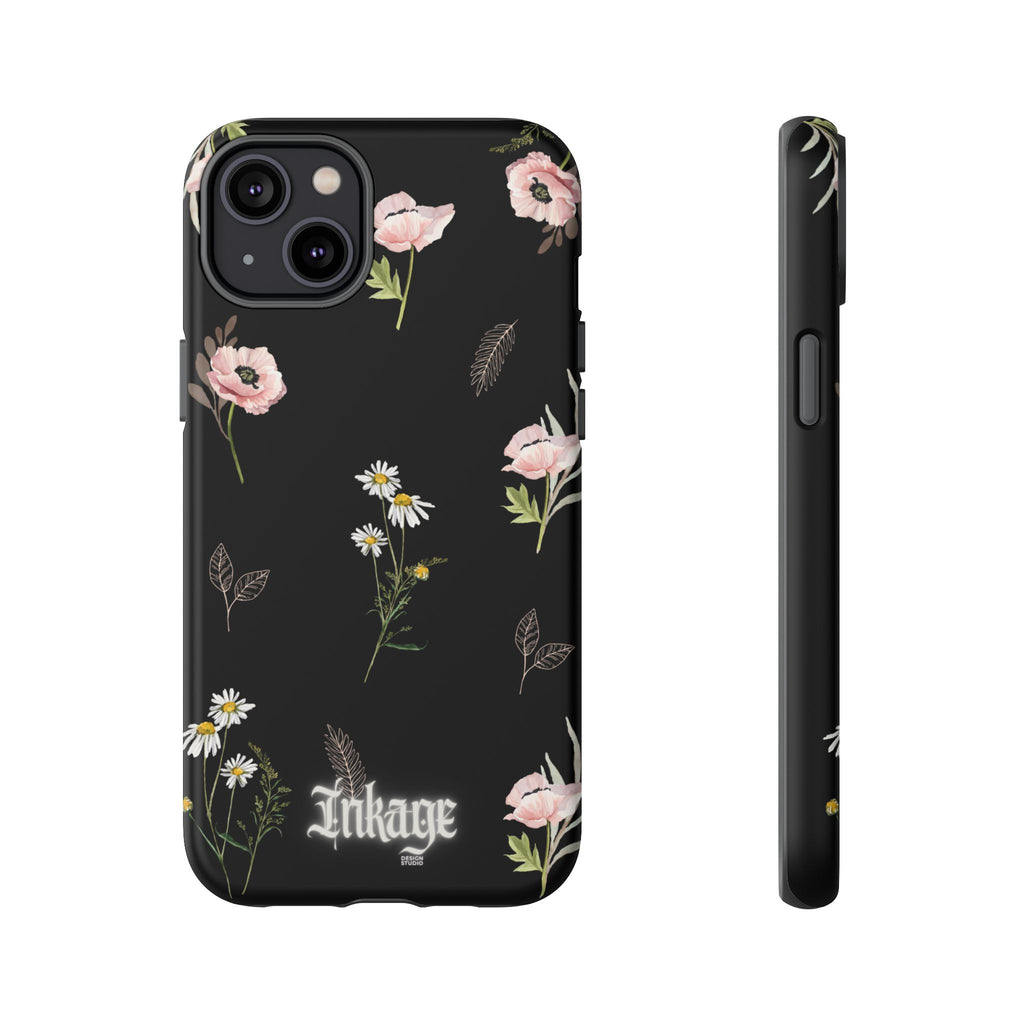 Elegant Black Floral Tough Phone Cases (Minimal)