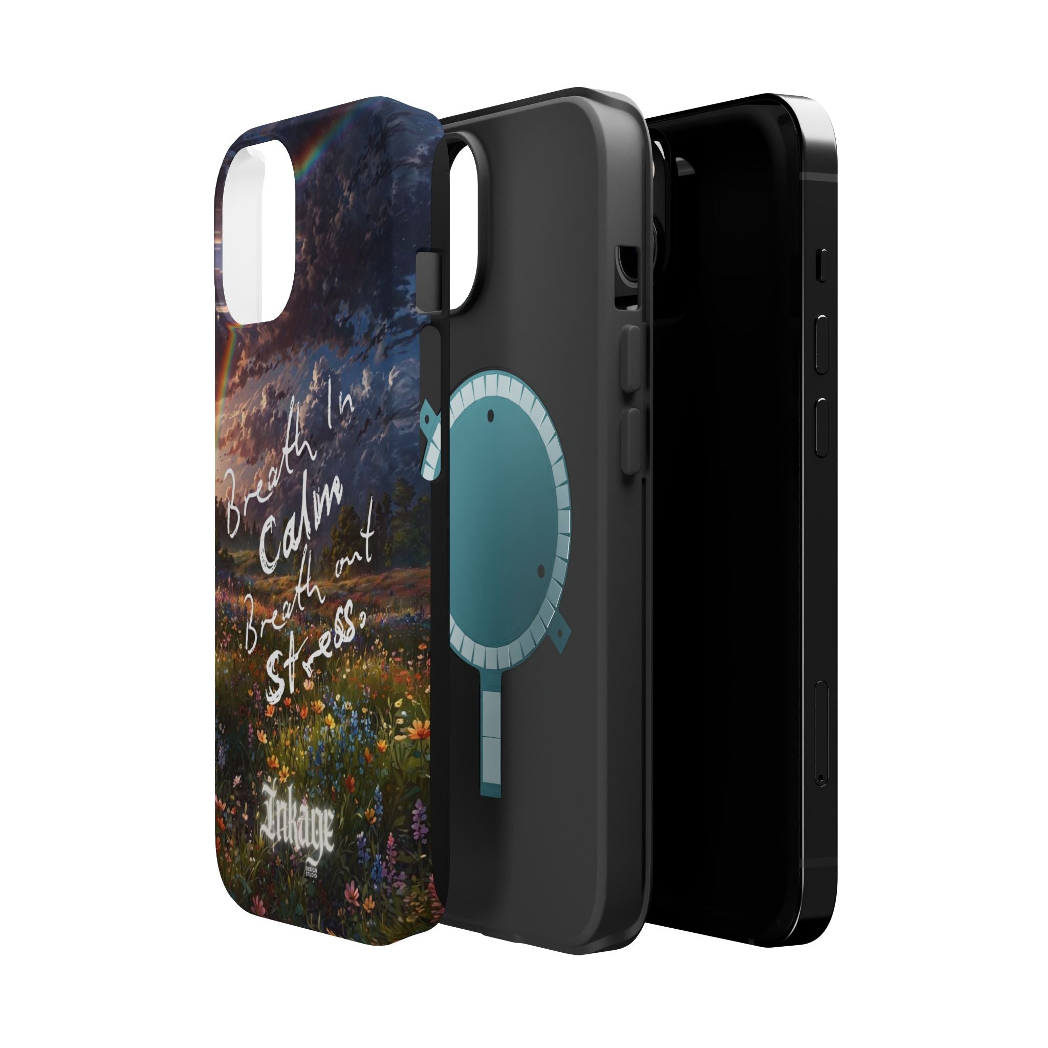 "Breath in Calm Breath out Stress" Magnetic Phone Cases (Quote)