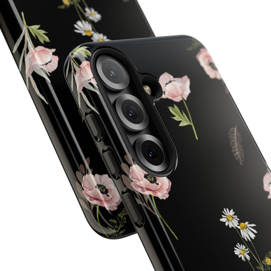Elegant Black Florals Tough Phone Cases (Minimal)