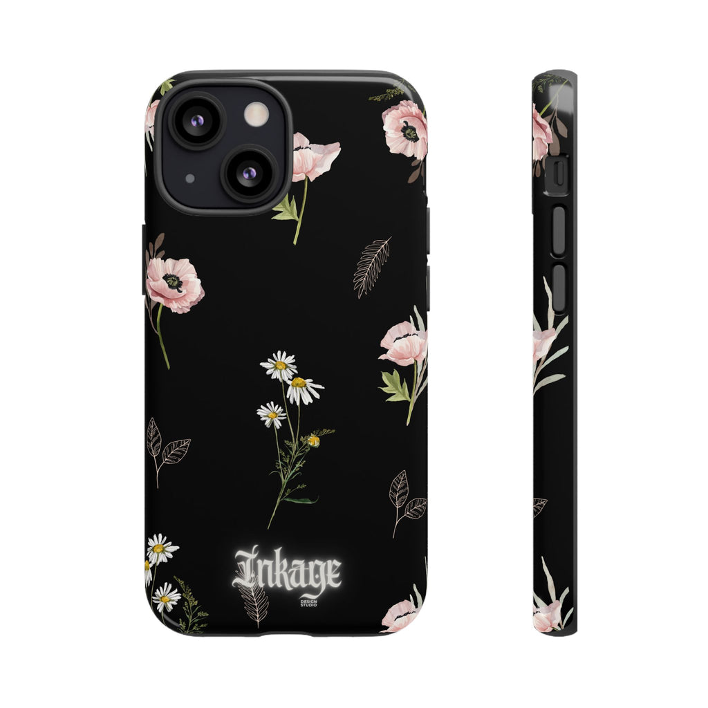 Elegant Black Florals Tough Phone Cases (Minimal)