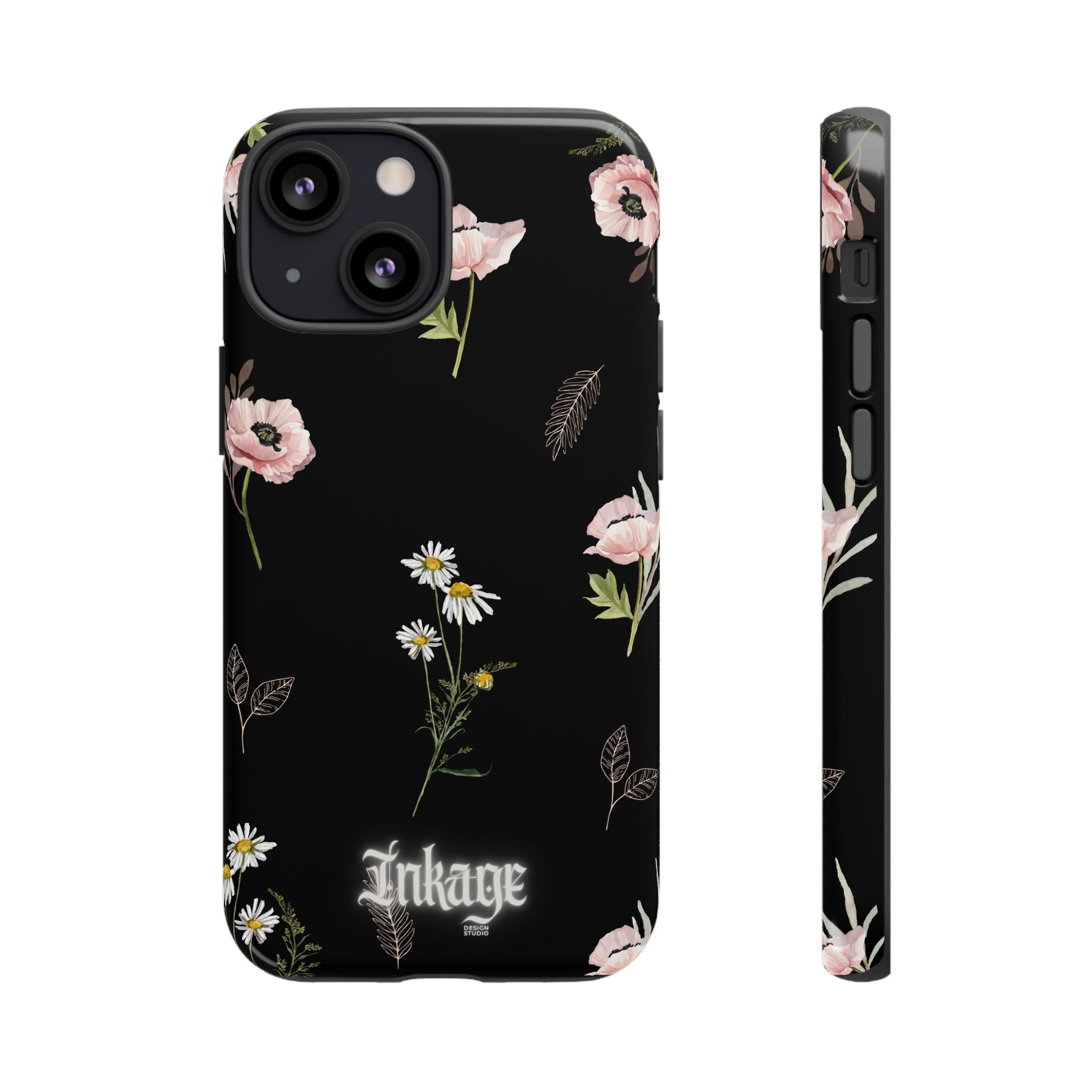 Elegant Black Florals Tough Phone Cases (Minimal)