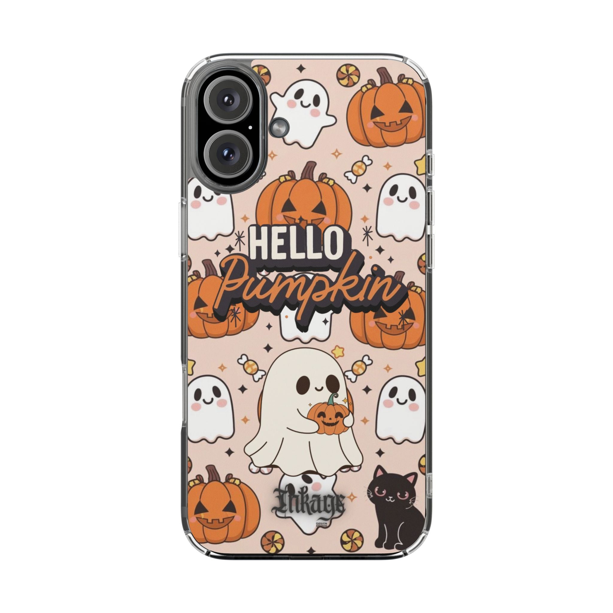 Cute Pumpkin Ghost Clear Impact Phone Case (Season)