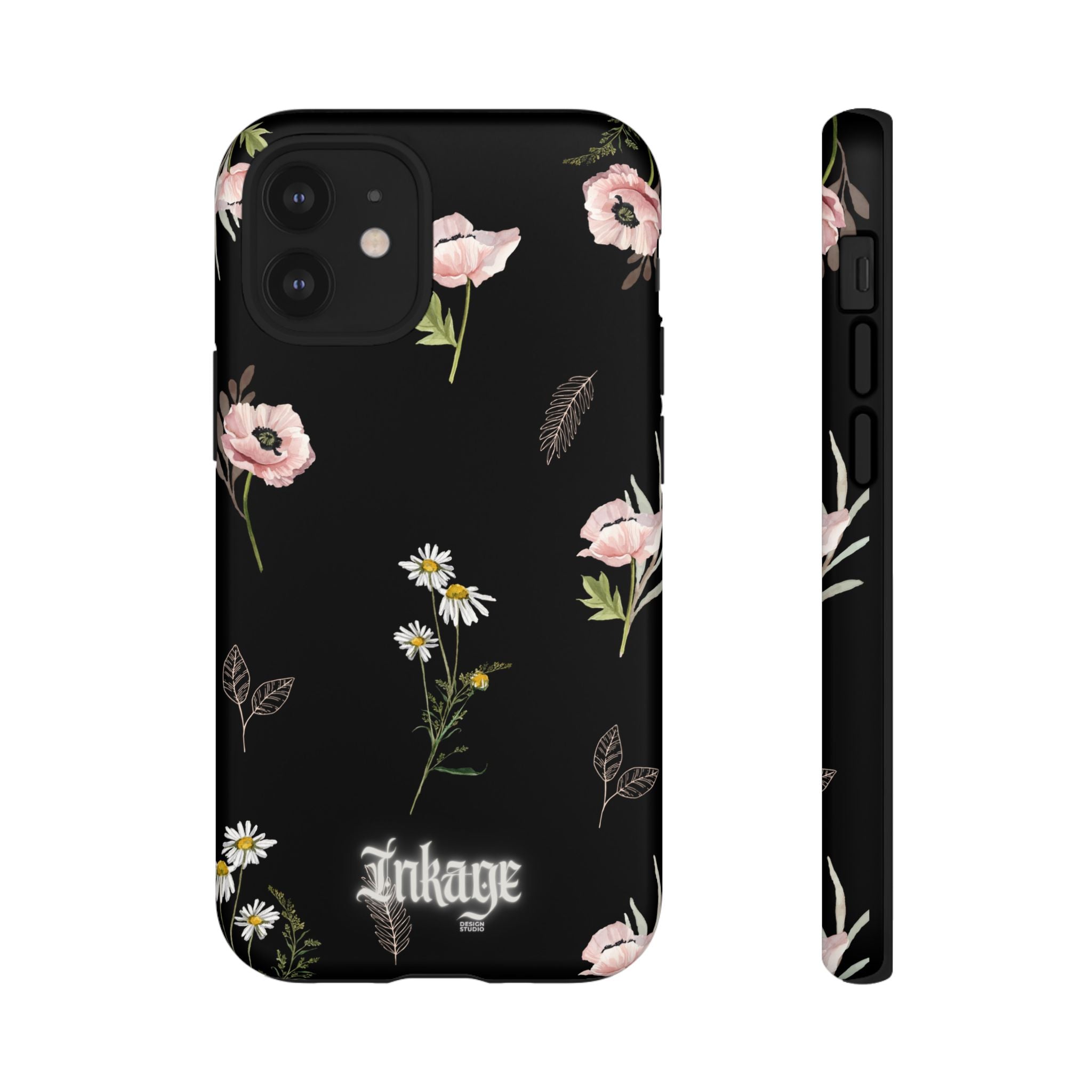 Elegant Black Florals Tough Phone Cases (Minimal)