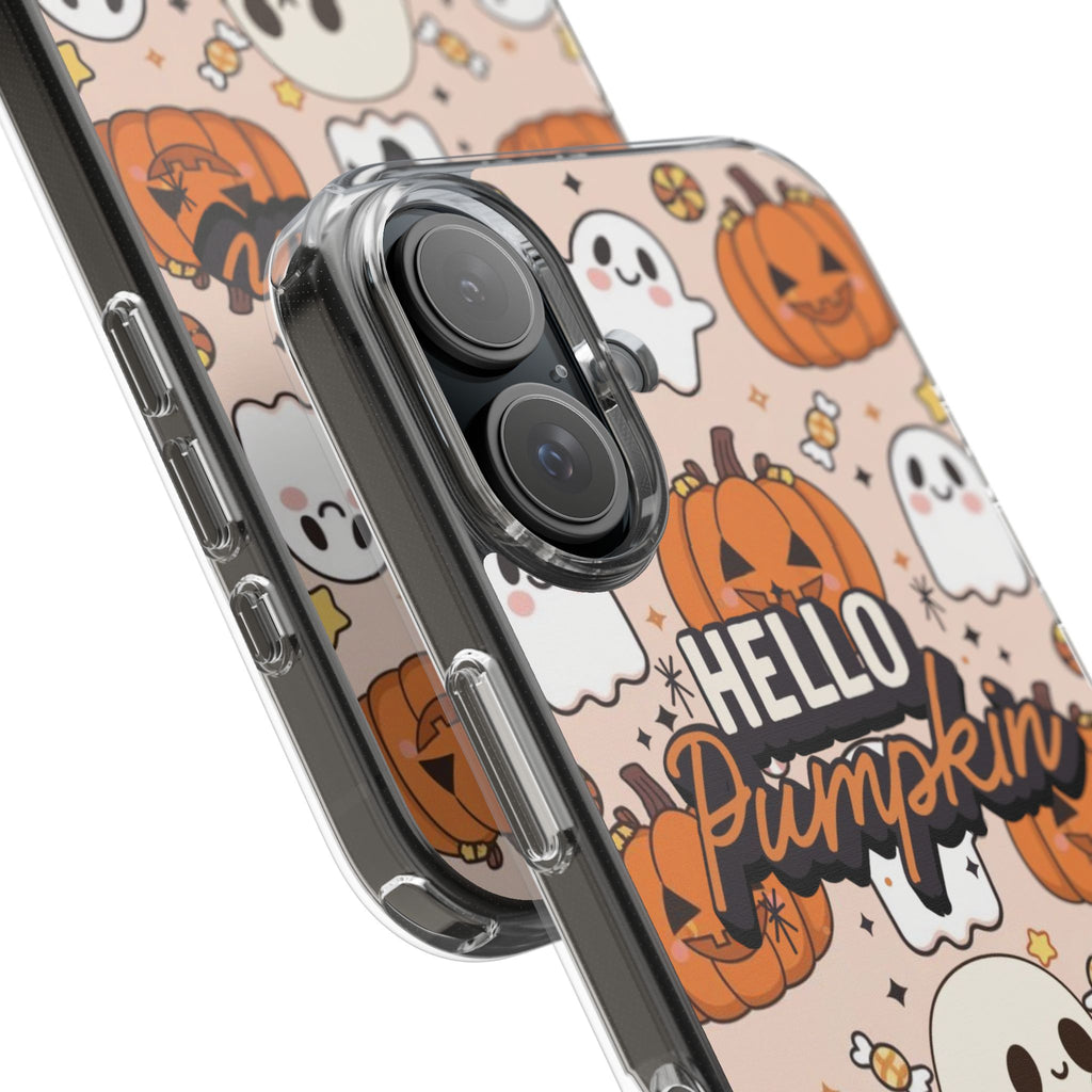 Cute Pumpkin Ghost Clear Impact Phone Case (Season)