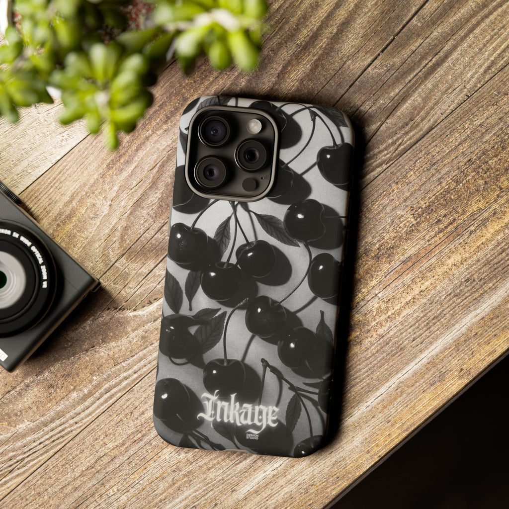 Black Cherry Print Tough Phone Cases (Minimal)