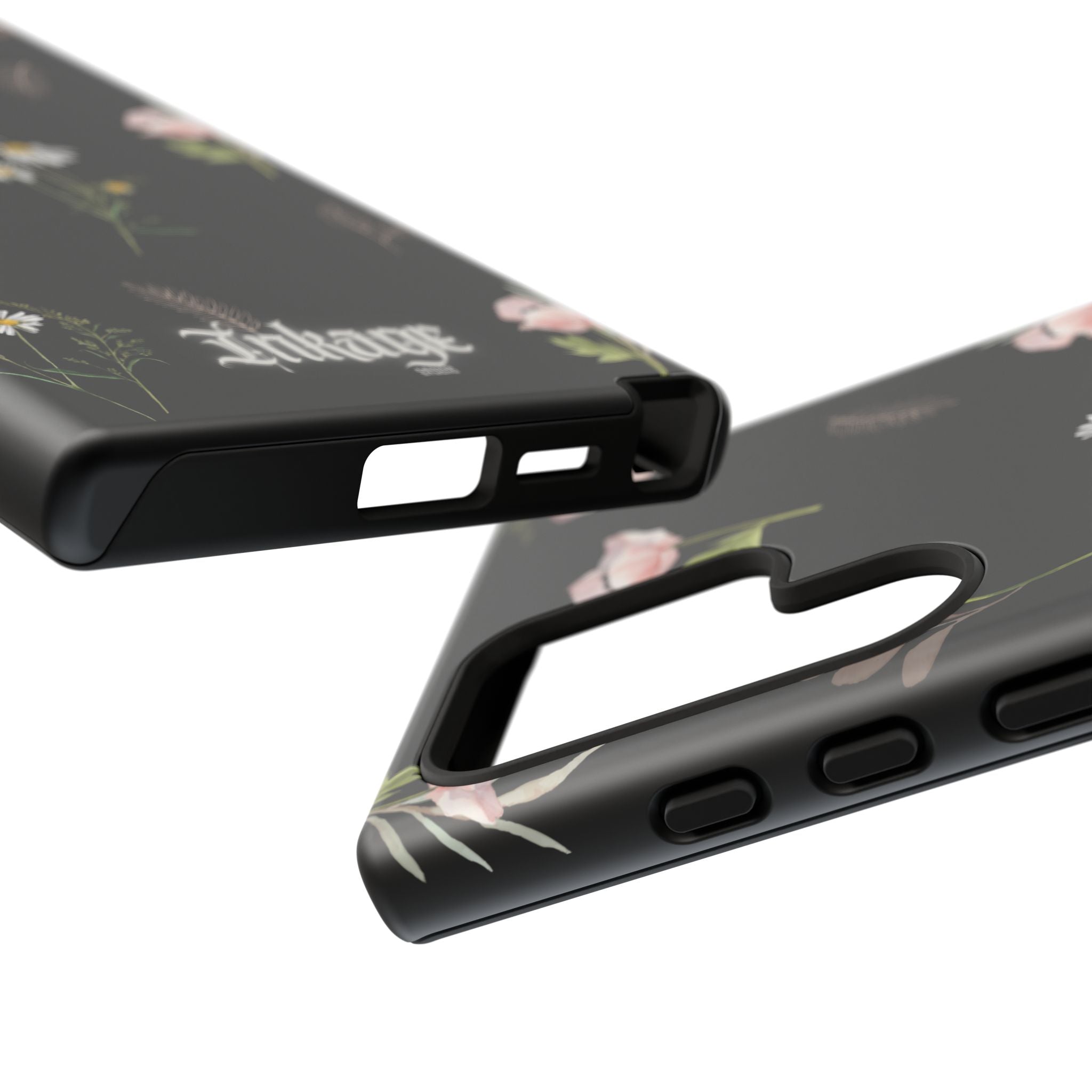 Elegant Black Floral Tough Phone Cases (Minimal)