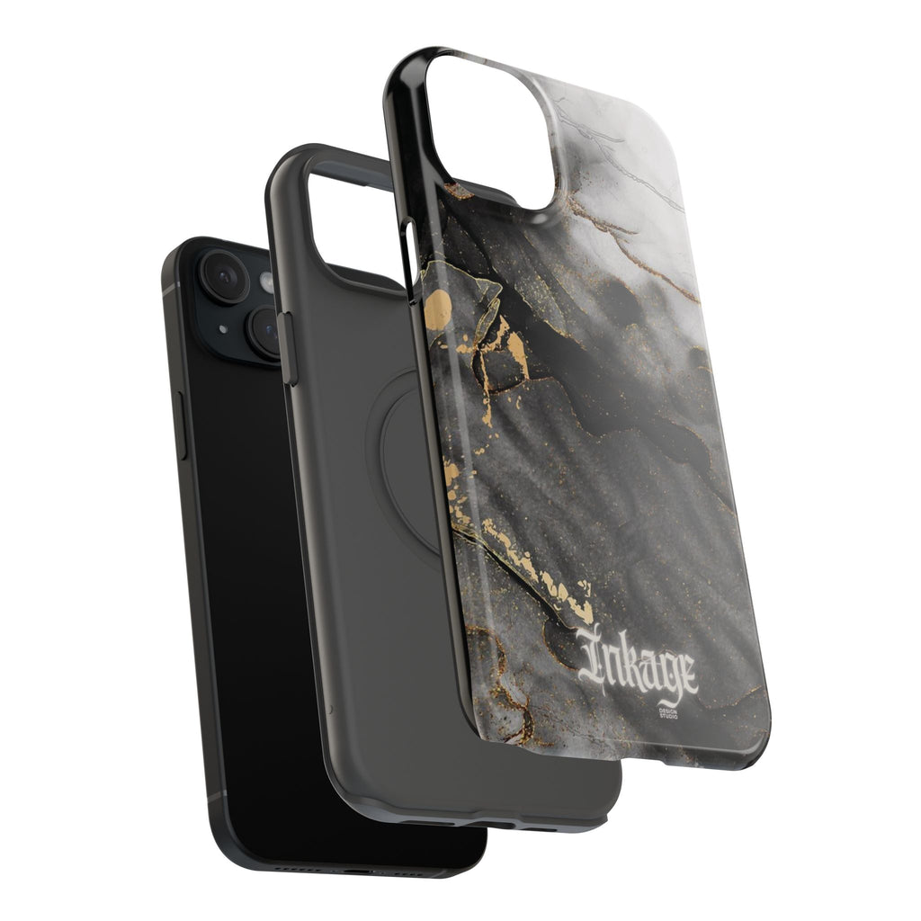White Noir Marble Gold Foil Magnetic Phone Cases (Minimal)