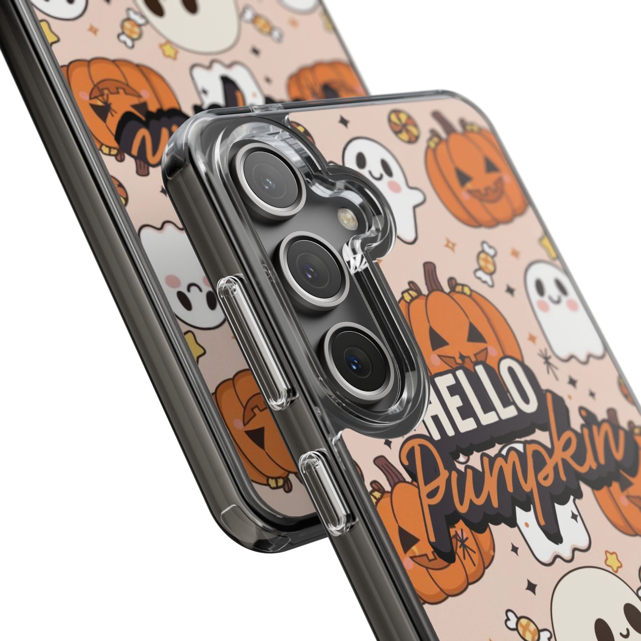 Cute Pumpkin Ghost Clear Impact Phone Case (Season)