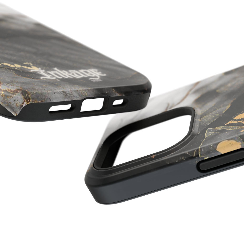 White Noir Marble Gold Foil Magnetic Phone Cases (Minimal)
