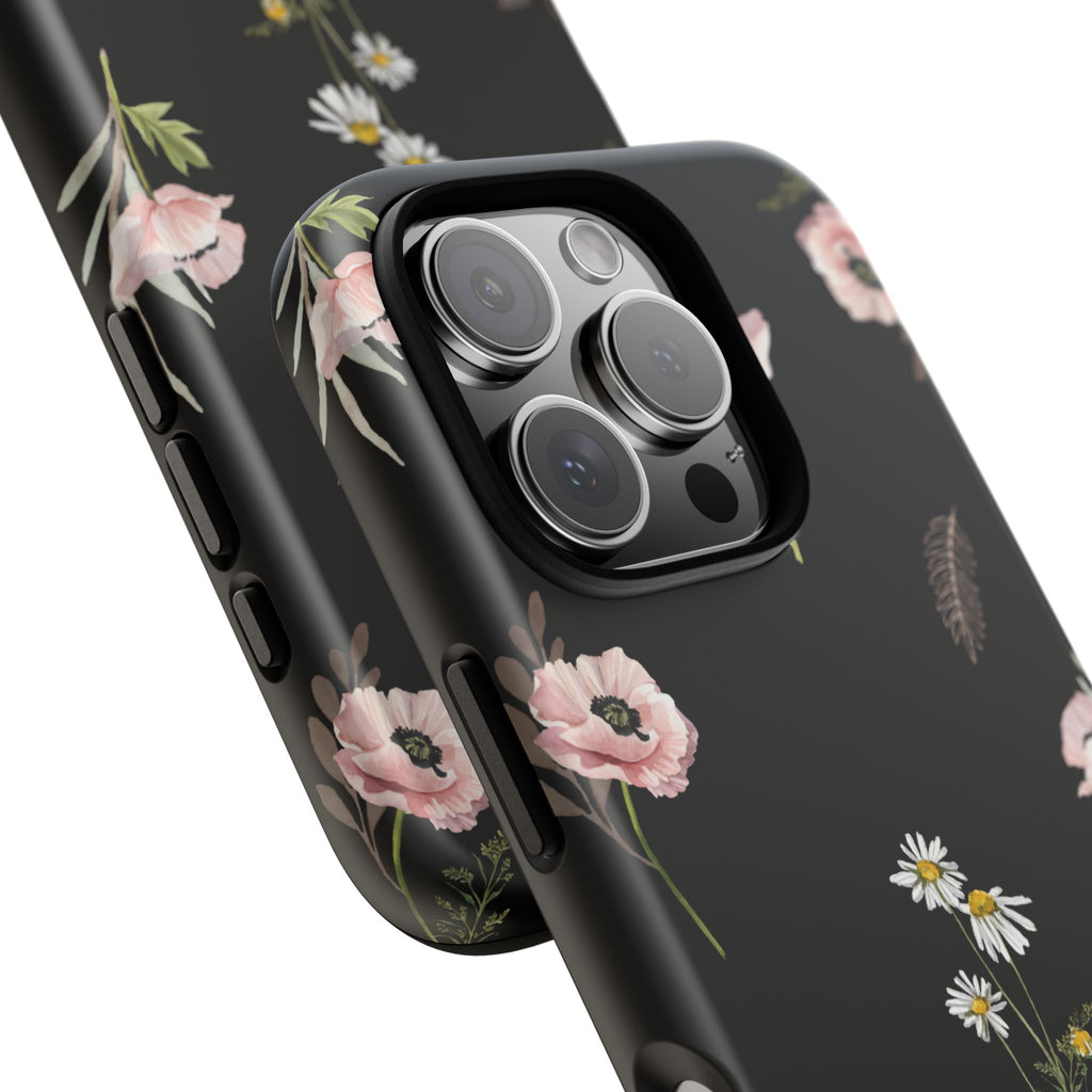 Elegant Black Florals Tough Phone Cases (Minimal)