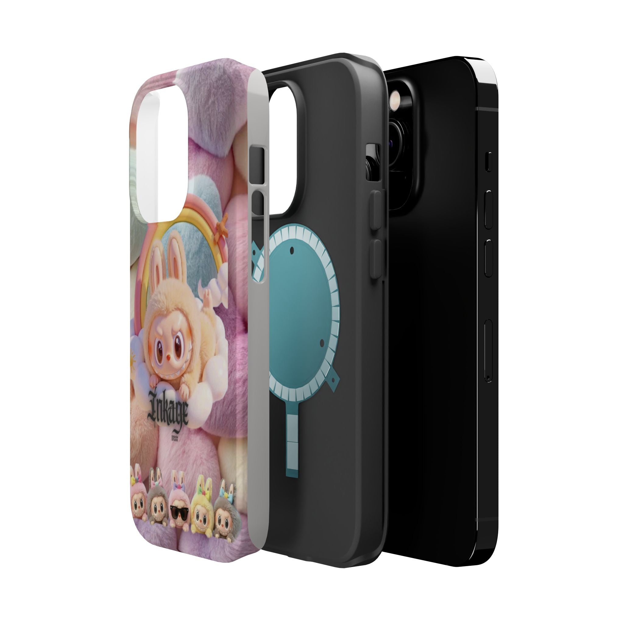 Pastel Rainbow Labubu Magnetic Phone Cases (Animation)