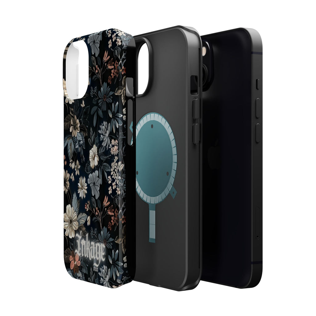 Black Florals Magnetic Phone Cases (Minimal)