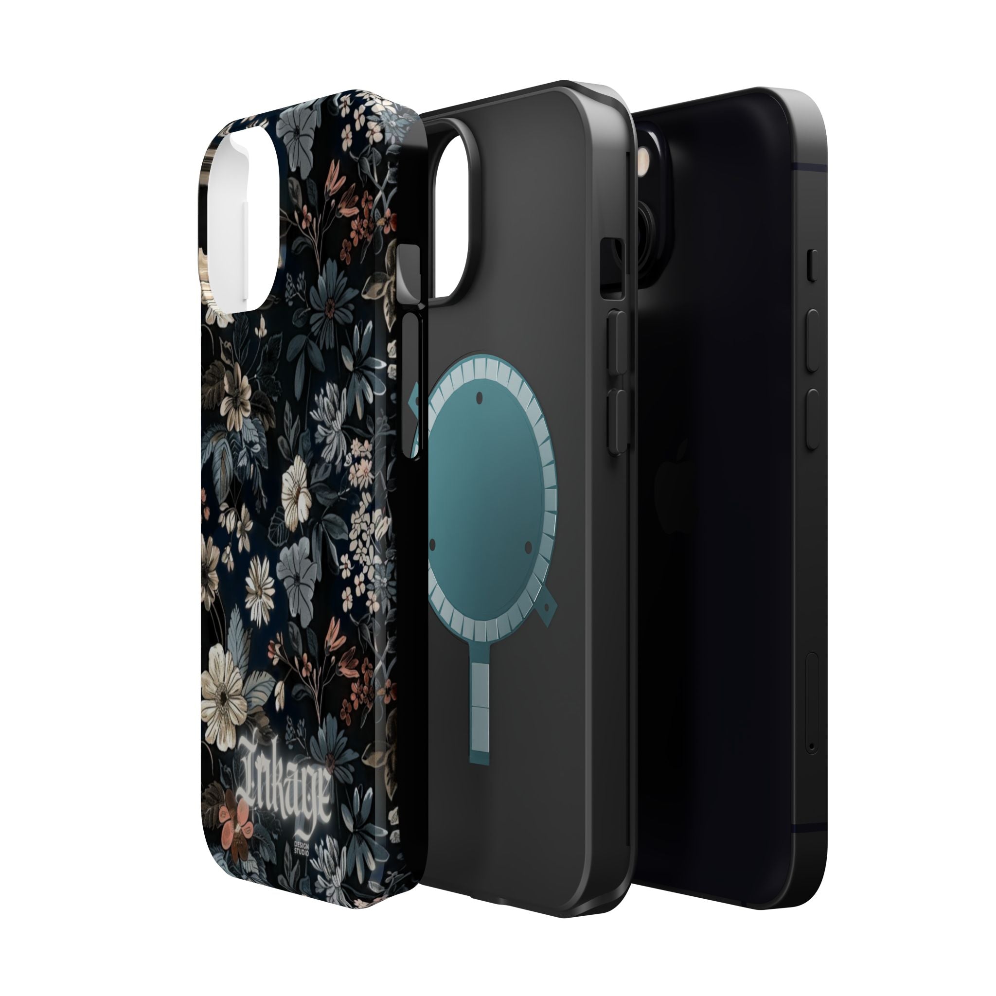 Black Florals Magnetic Phone Cases (Minimal)