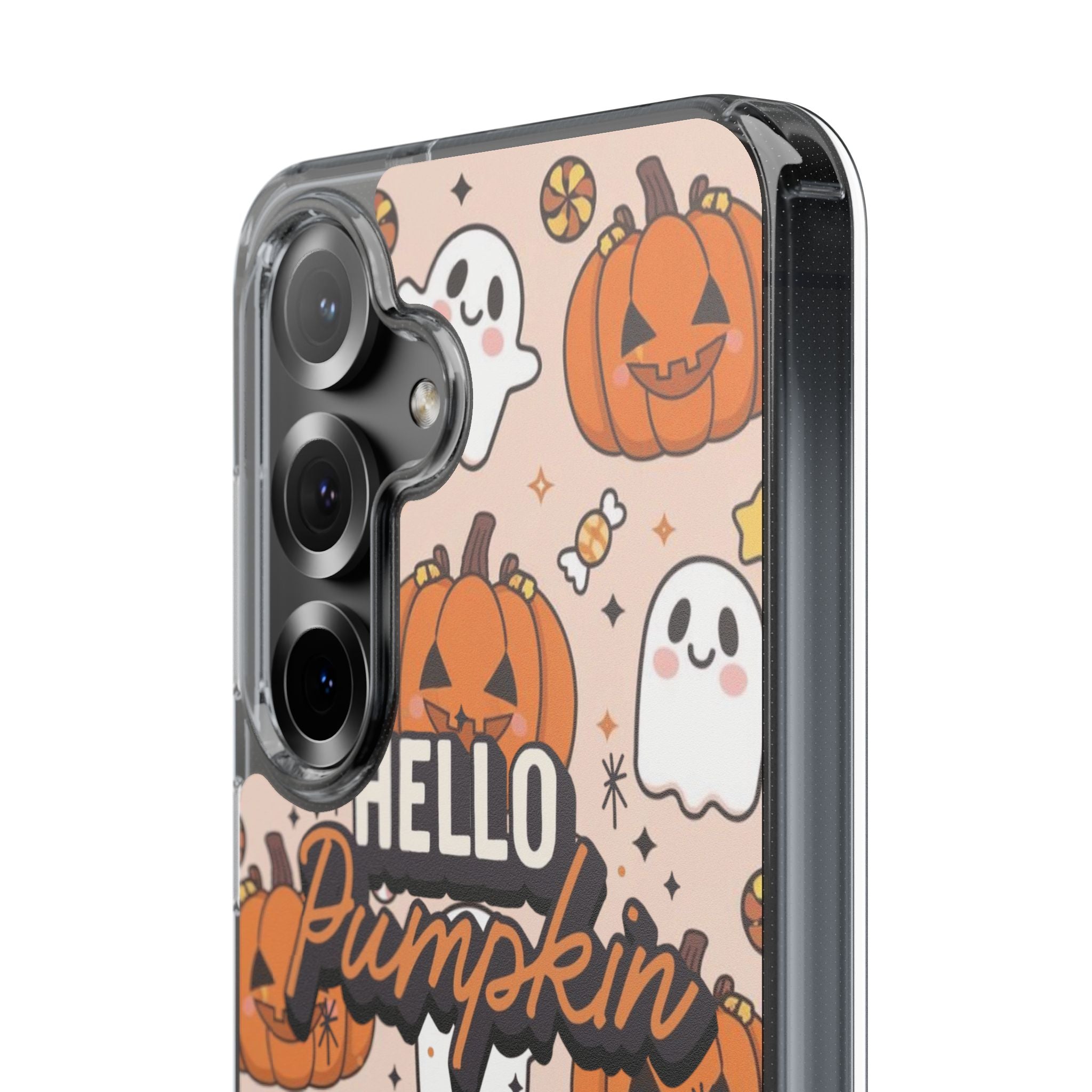 Cute Pumpkin Ghost Clear Impact Phone Case (Season)