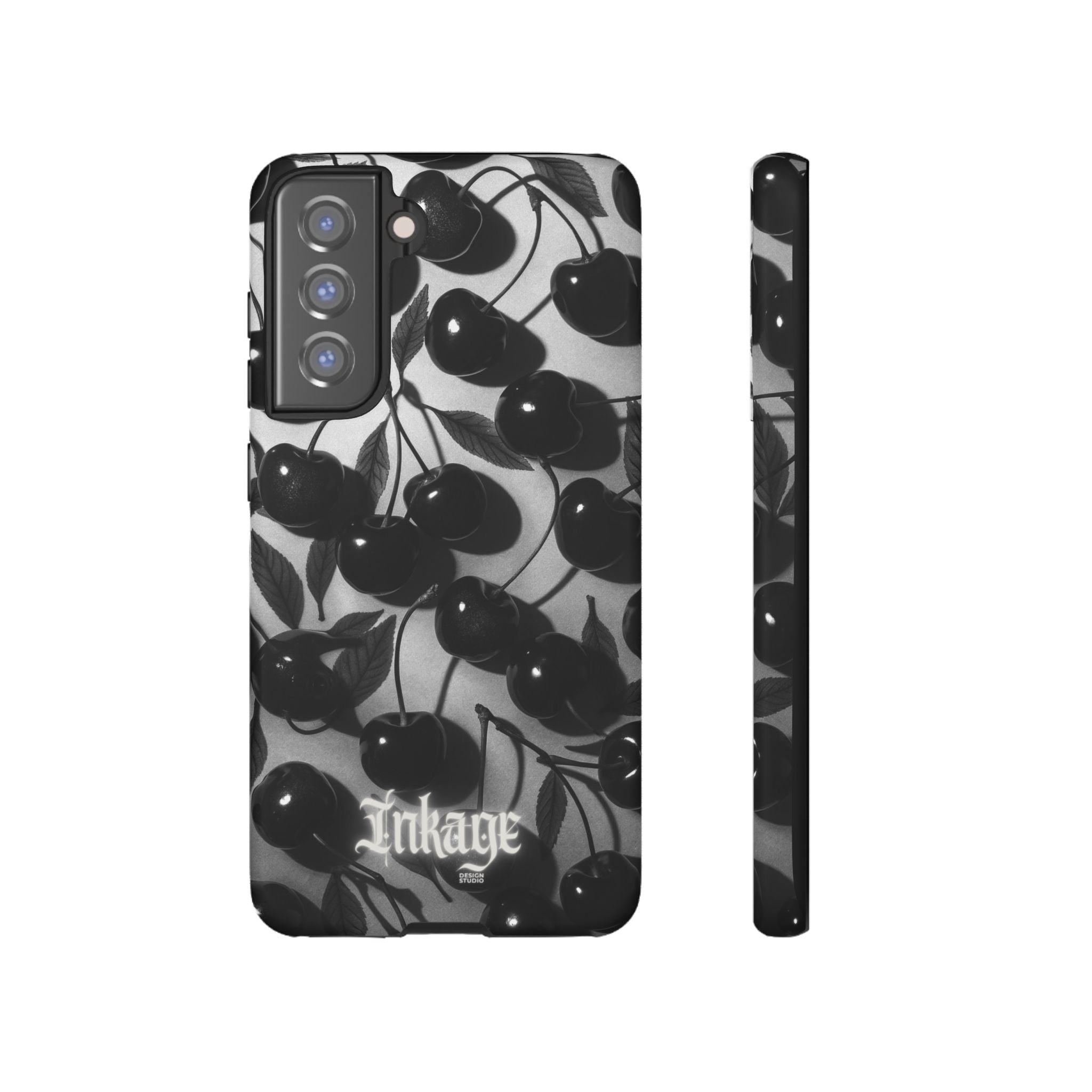 Black Cherry Print Tough Phone Cases (Minimal)