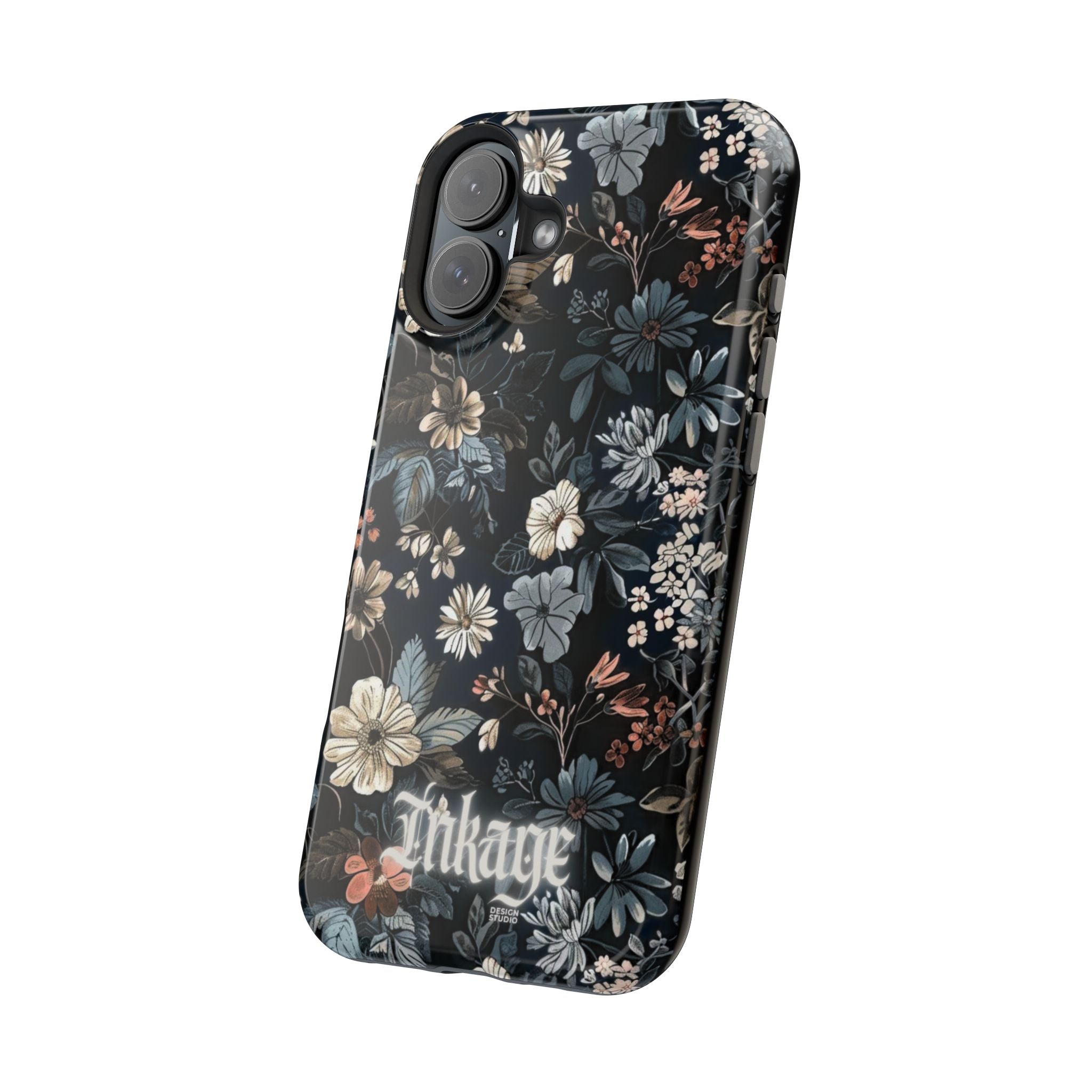Black Florals Magnetic Phone Cases (Minimal)