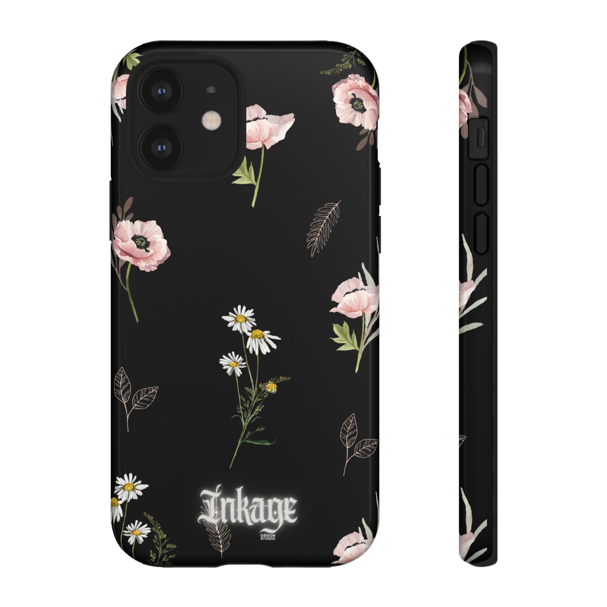 Elegant Black Florals Tough Phone Cases (Minimal)