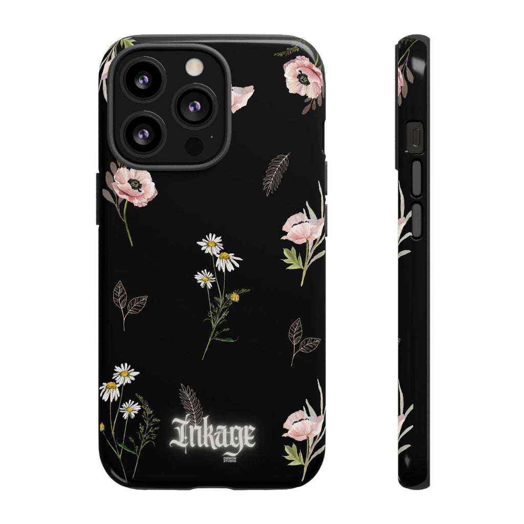 Elegant Black Floral Tough Phone Cases (Minimal)