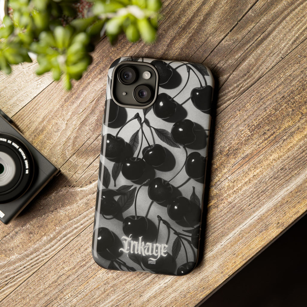 Black Cherry Print Tough Phone Cases (Minimal)
