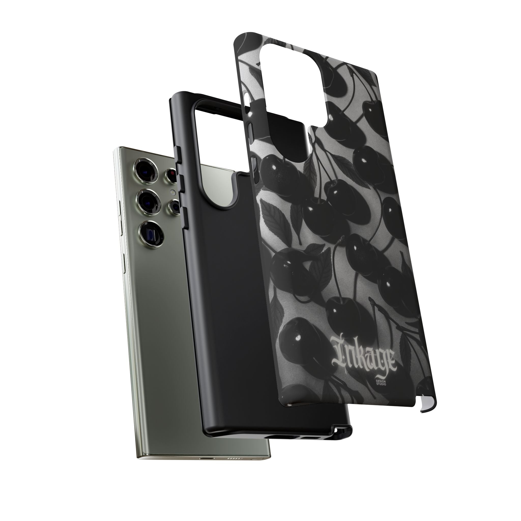 Black Cherry Print Tough Phone Cases (Minimal)