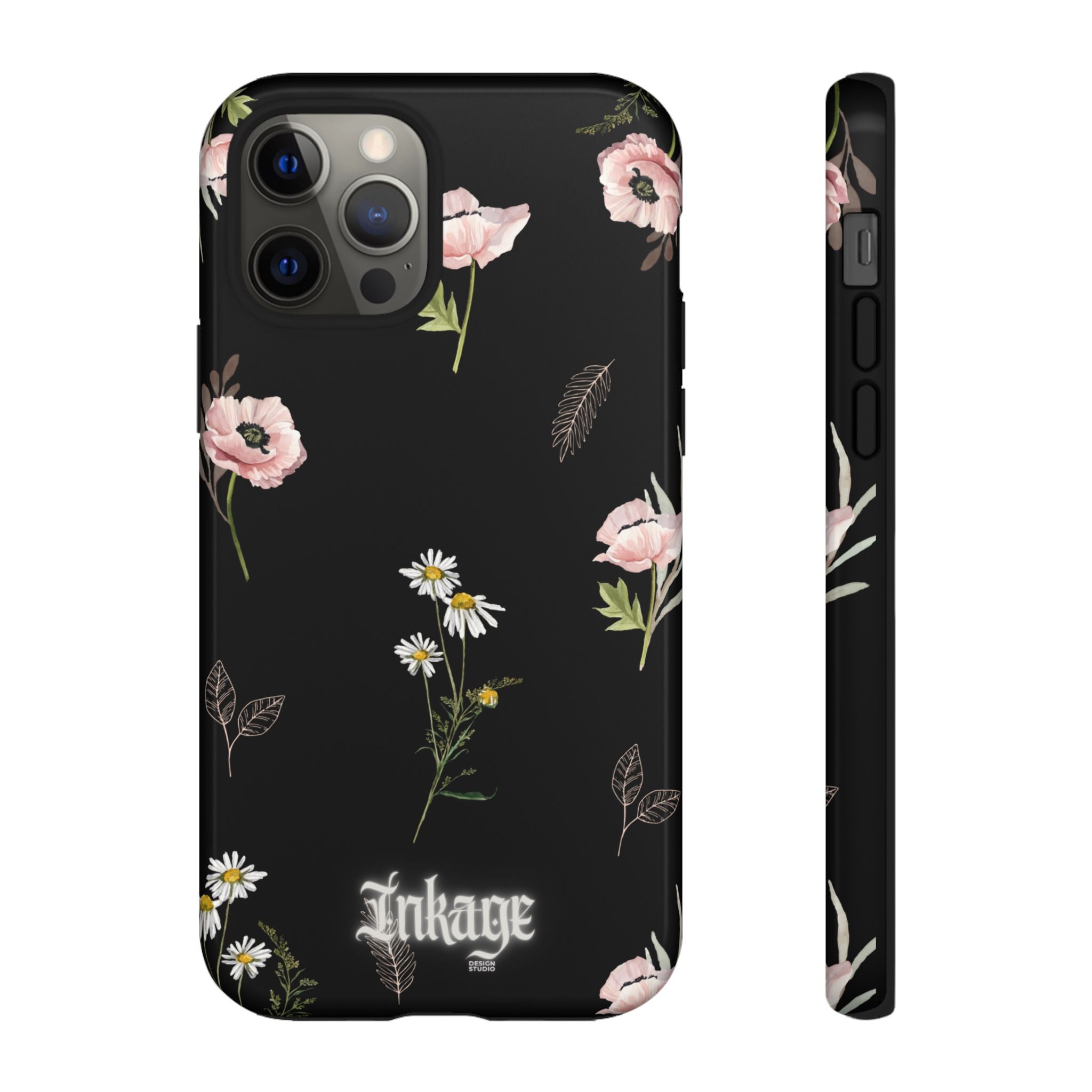 Elegant Black Florals Tough Phone Cases (Minimal)